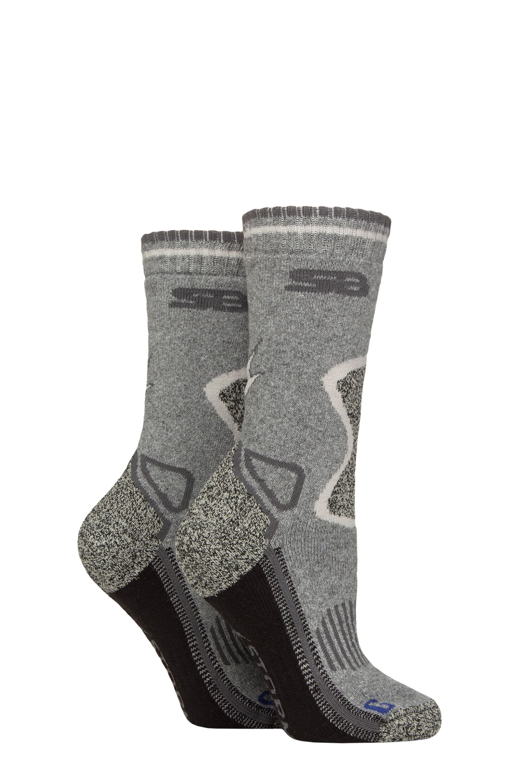 Women's 2 Pair Storm Bloc with BlueGuard Wool Blend Socks Stone / Charcoal 4-8