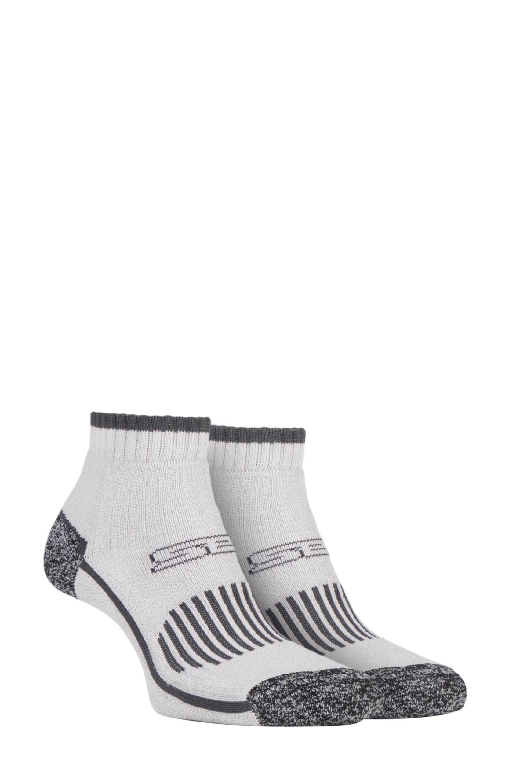 2 Pair Ecru with BlueGuard Ankle High Hiking Socks Ladies 4-8 Ladies - Storm Bloc