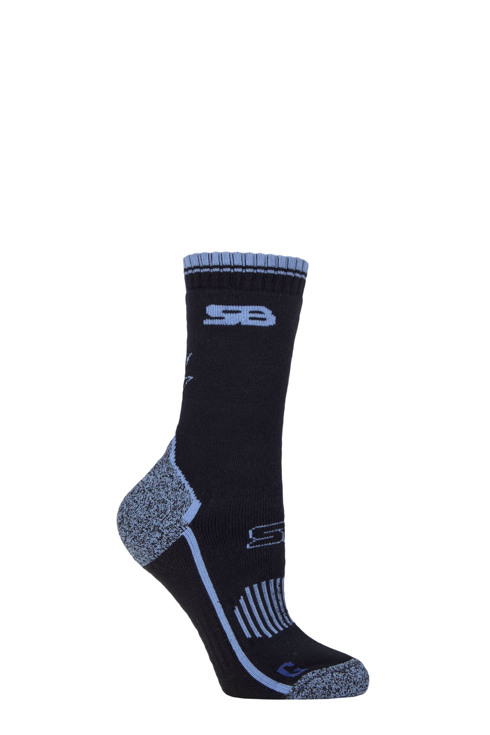 Women's 1 Pair Storm Bloc with BlueGuard Everdale Cotton Hiking Socks Navy / Blue 4-8