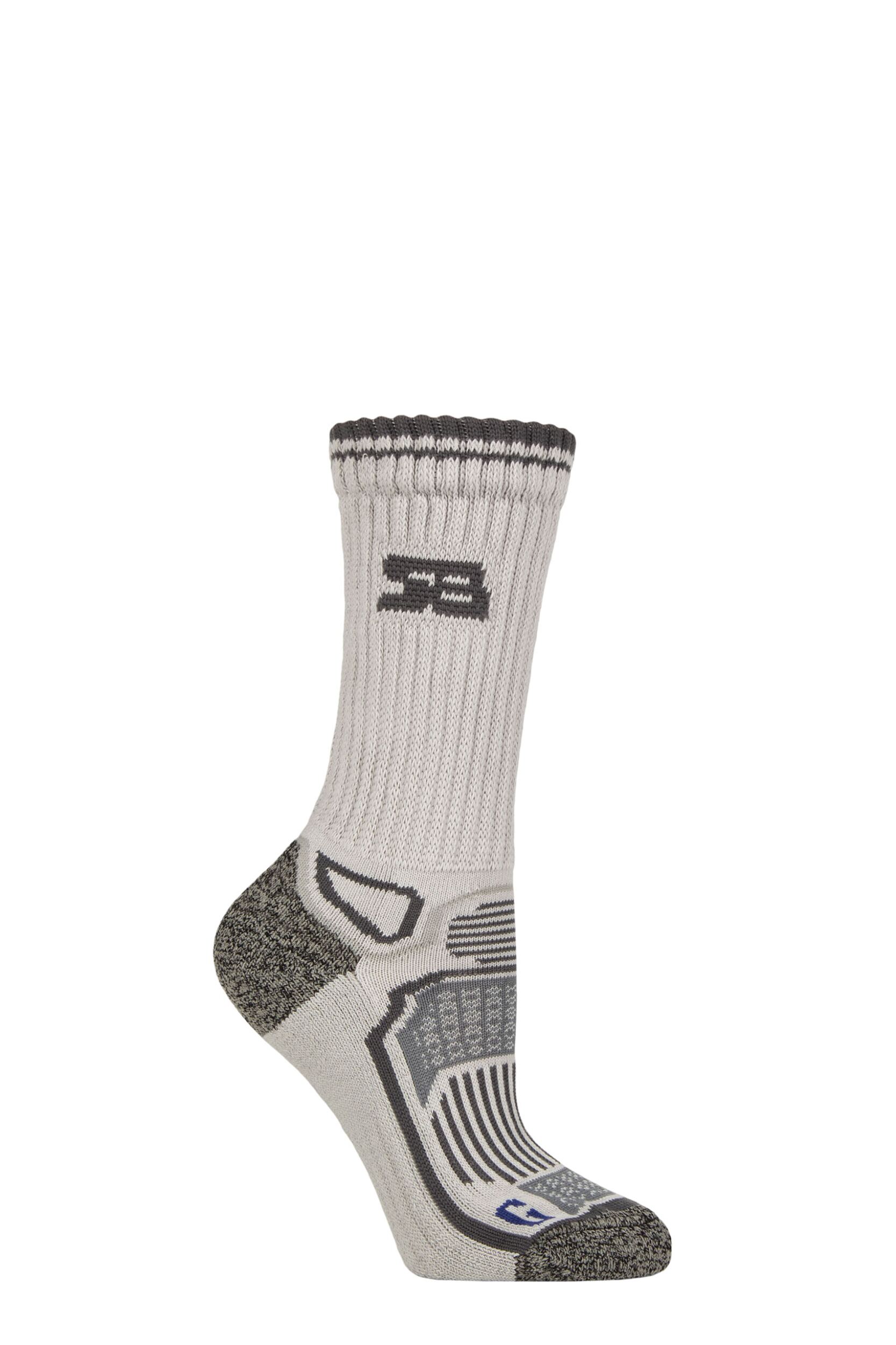 Women's 1 Pair Storm Bloc with BlueGuard Oakvale Cotton Aerobic Hiking Socks Stone / Charcoal 4-8