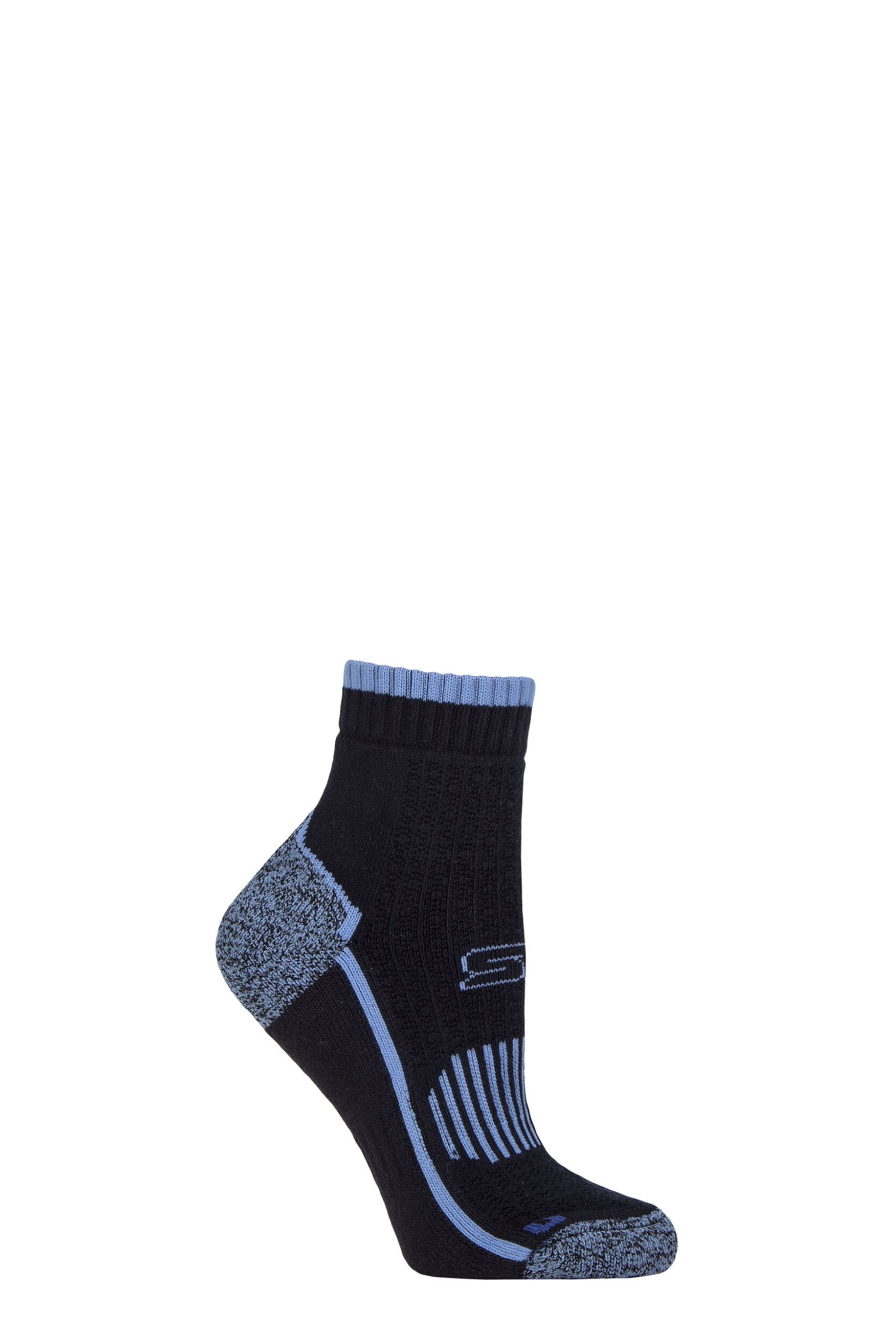 Women's 1 Pair Storm Bloc with BlueGuard Skelton Cotton Ankle High Hiking Socks Navy / Blue 4-8