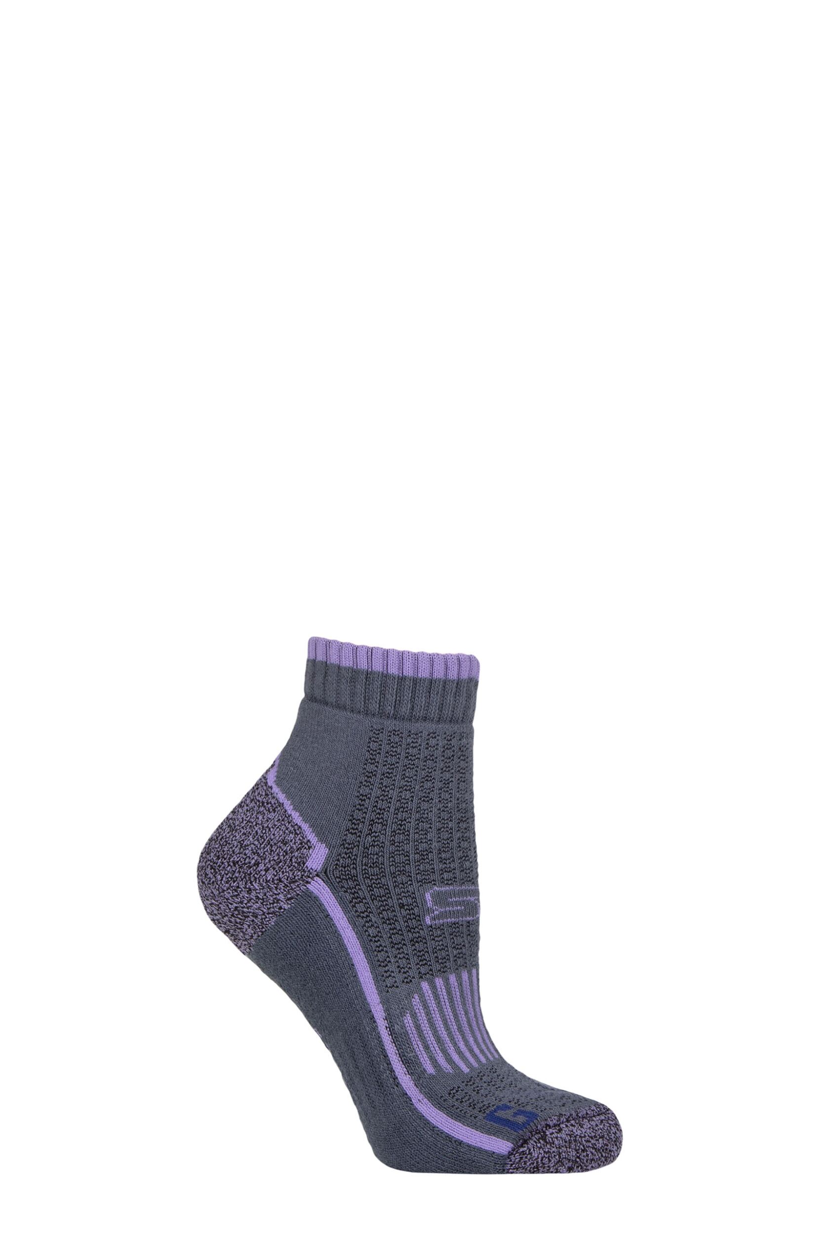 Women's 1 Pair Storm Bloc with BlueGuard Skelton Cotton Ankle High Hiking Socks Lilac / Purple 4-8