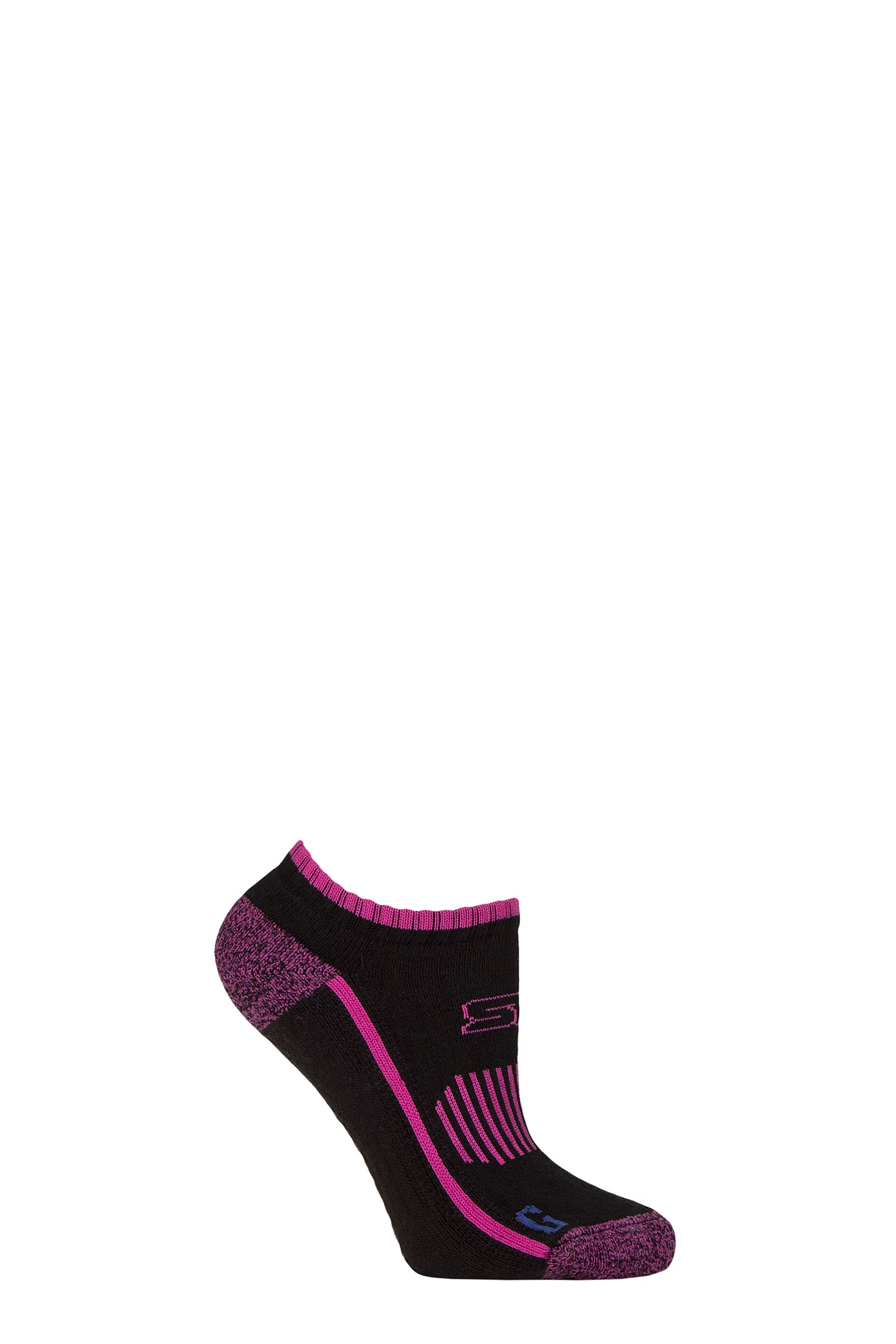 Women's 1 Pair Storm Bloc with BlueGuard Brigstock Cotton Sports Trainer Socks Black / Cerise 4