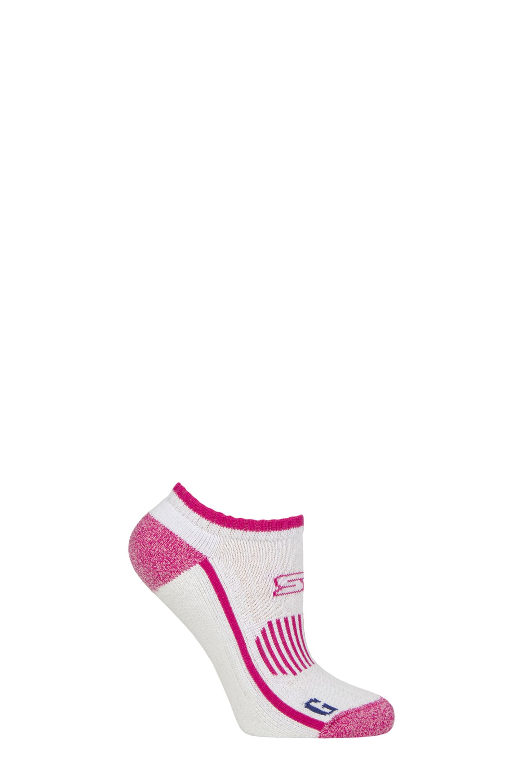 Women's 1 Pair Storm Bloc with BlueGuard Brigstock Cotton Sports Trainer Socks White / Cerise 4-8