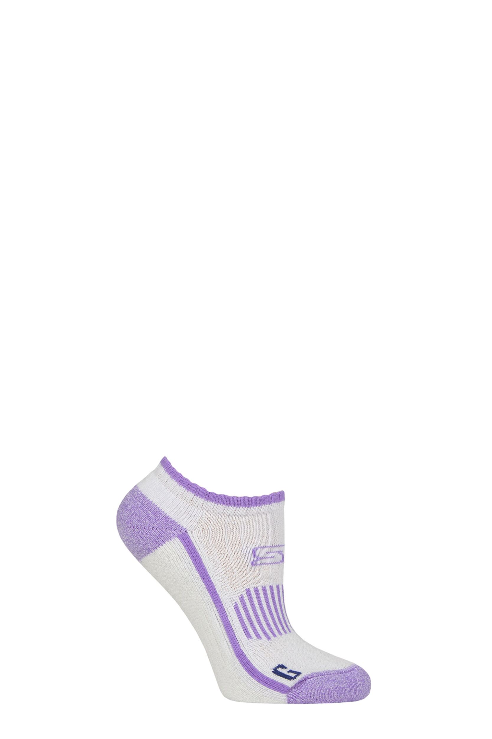 Women's 1 Pair Storm Bloc with BlueGuard Brigstock Cotton Sports Trainer Socks White / Purple 4-8