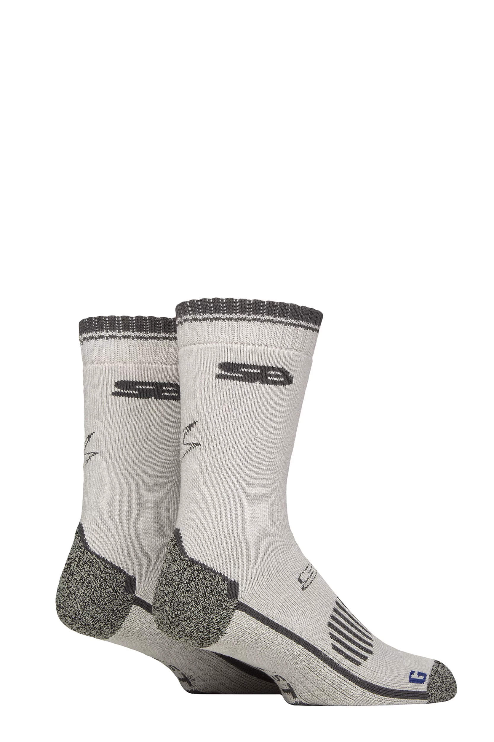 Mens 2 Pair Storm Bloc with BlueGuard Everdale Cotton Hiking Socks Stone / Charcoal 6
