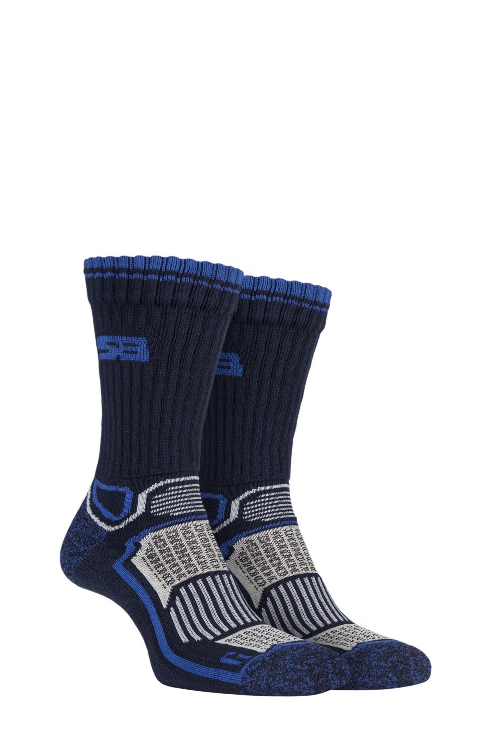 2 Pair Navy with BlueGuard Aerobic Socks Men's 6-8.5 Mens - Storm Bloc
