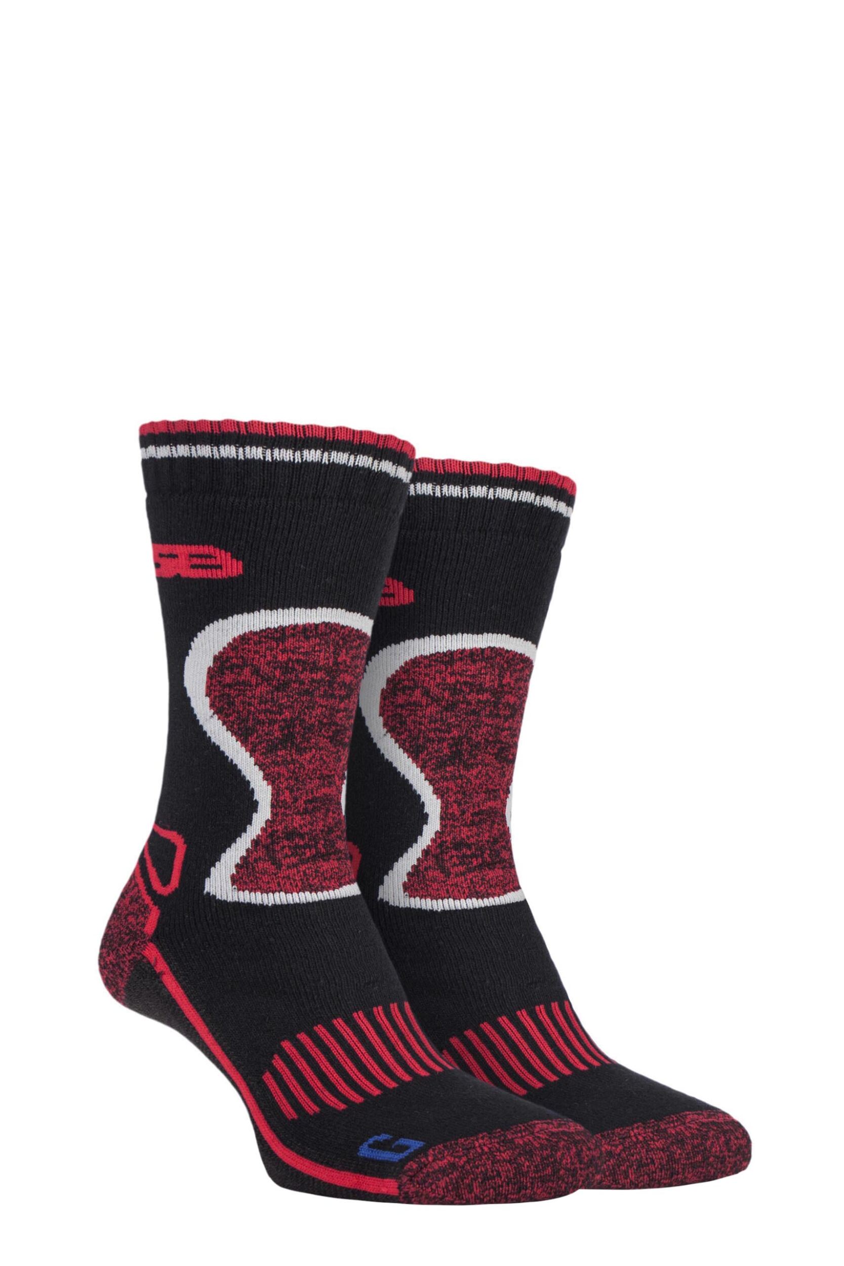 2 Pair Black with BlueGuard Wool Blend Socks Men's 6-8.5 Mens - Storm Bloc