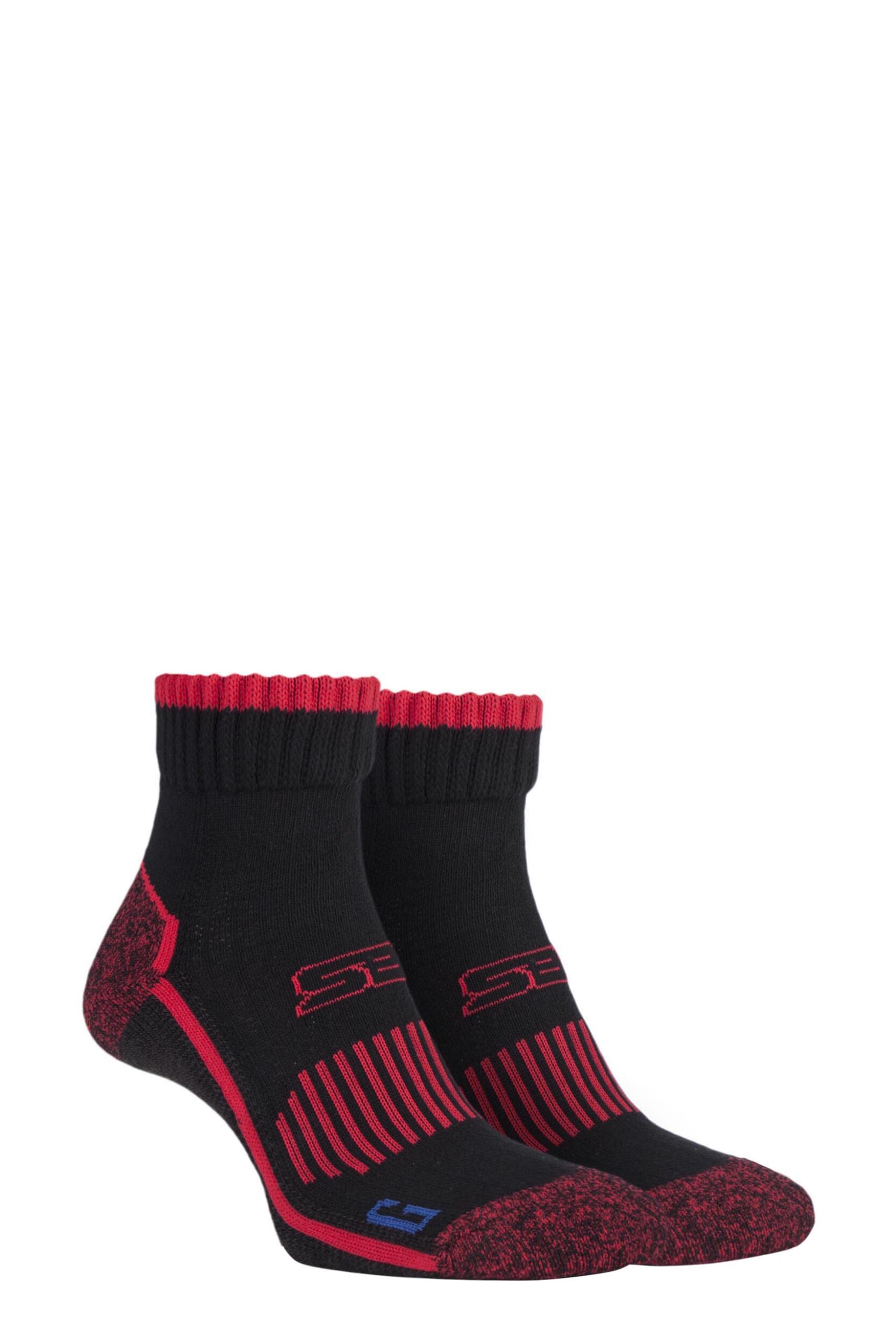 2 Pair Black with BlueGuard Ankle High Walking Socks Men's 6-8.5 Mens - Storm Bloc
