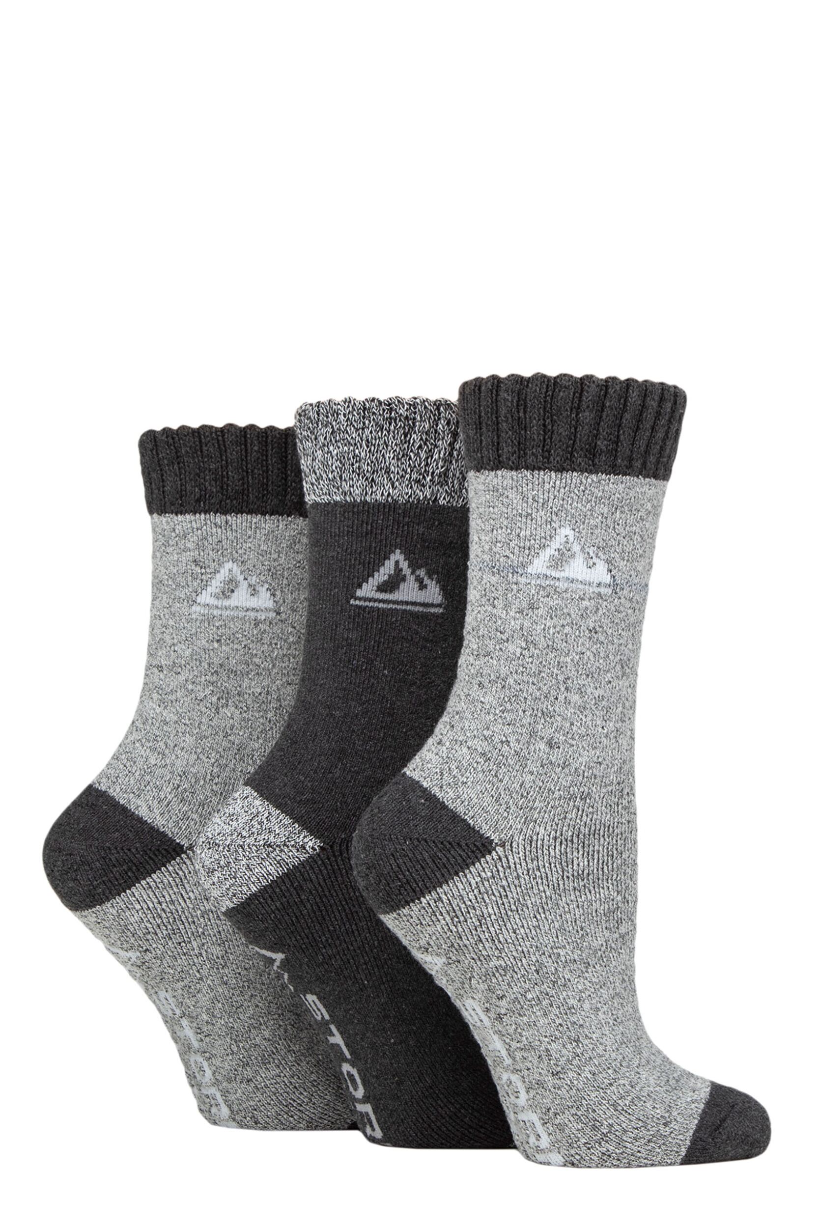 Image of Women's 3 Pair Storm Bloc Poly Blend Cushioned Boot Socks Charcoal / Grey 4-8 Ladies