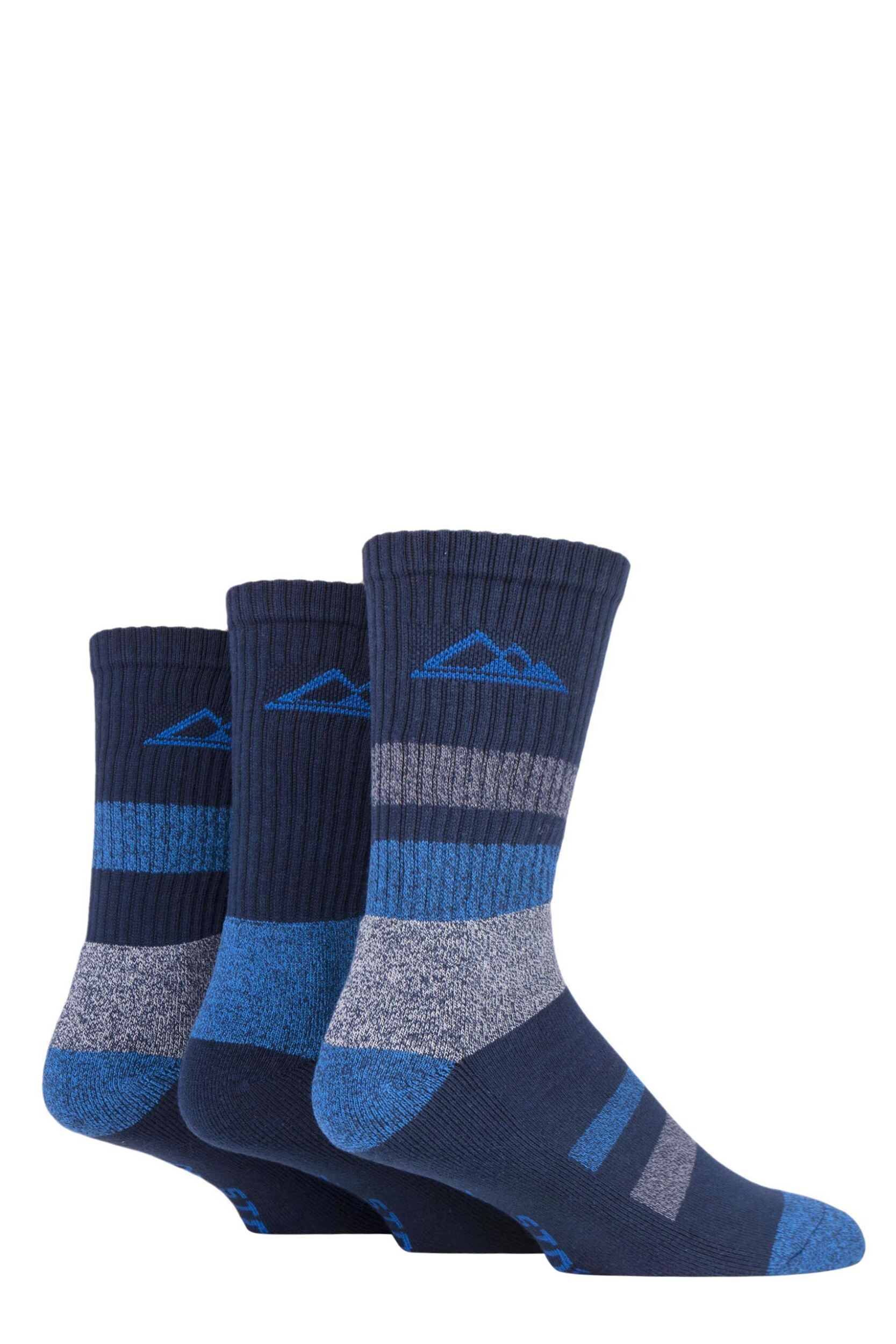 3 Pair Navy / Blue Striped Boot Socks Men's 6-11 Mens - Storm Bloc