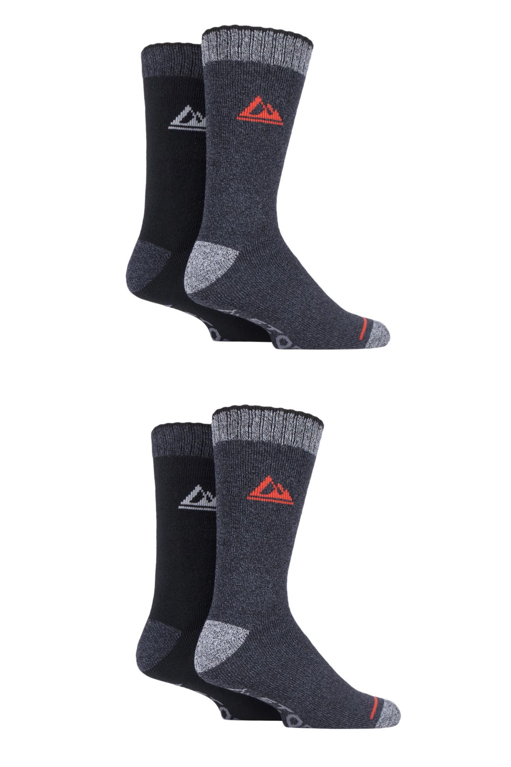 4 Pair Black / Charcoal / Amber Performance Boot Socks Men's 6-11 Mens - Storm Bloc