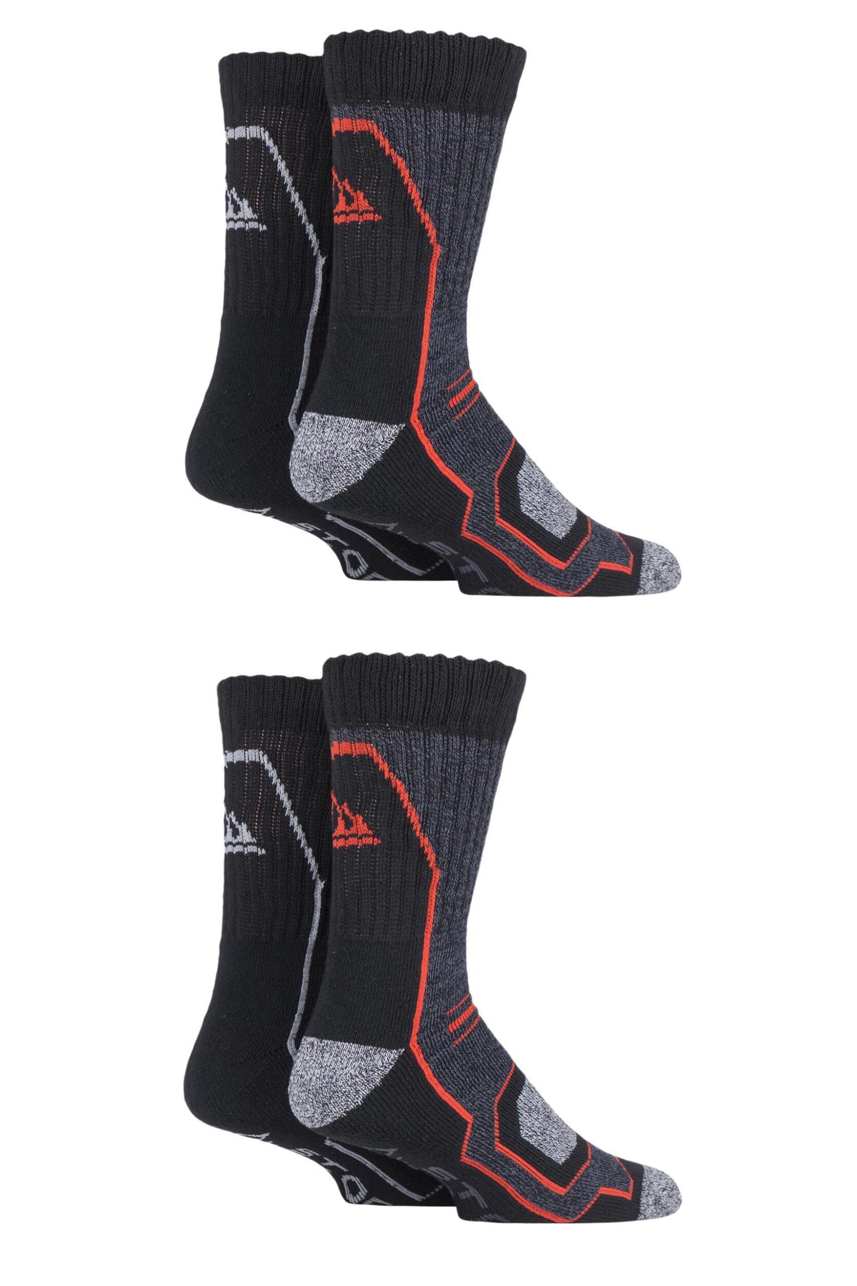 4 Pair Black  /  Charcoal  /  Amber Technical Boot Socks Men's 6-11 Mens - Storm Bloc