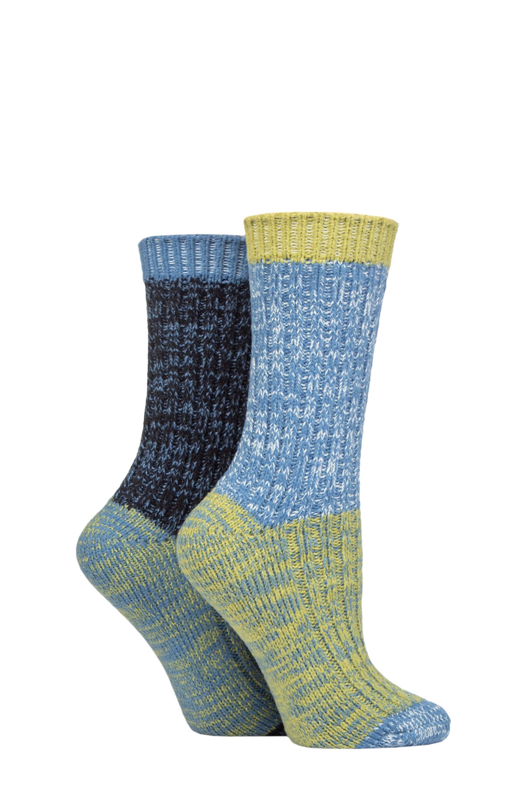 Women's 2 Pair Elle Chunky Ribbed Boot Socks Autumn Apple 4-8