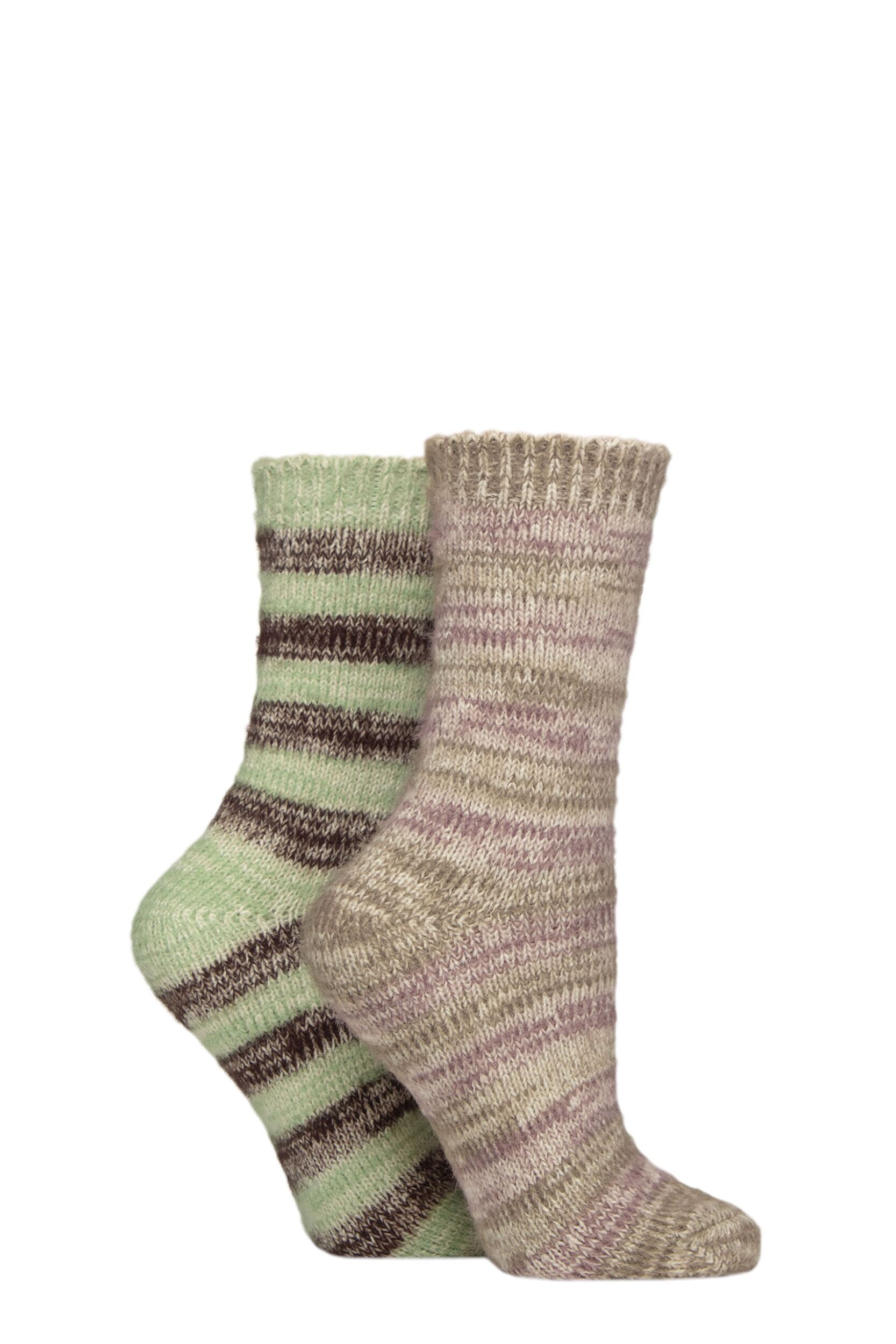 Women's 2 Pair Elle Soft Stripe Boot Socks Forager 4-8