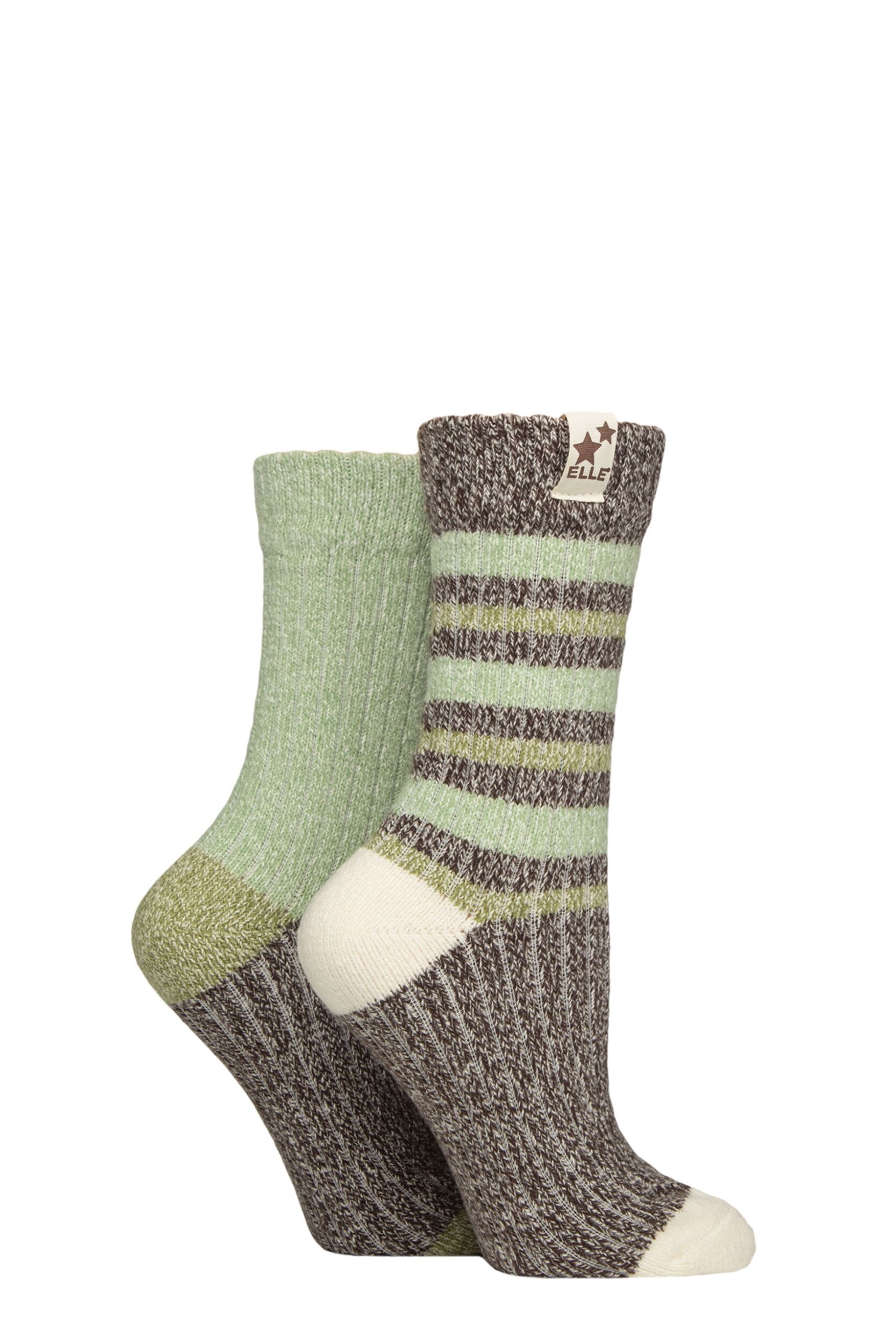 Women's 2 Pair Elle Soft Ribbed Boot Socks Forager 4-8