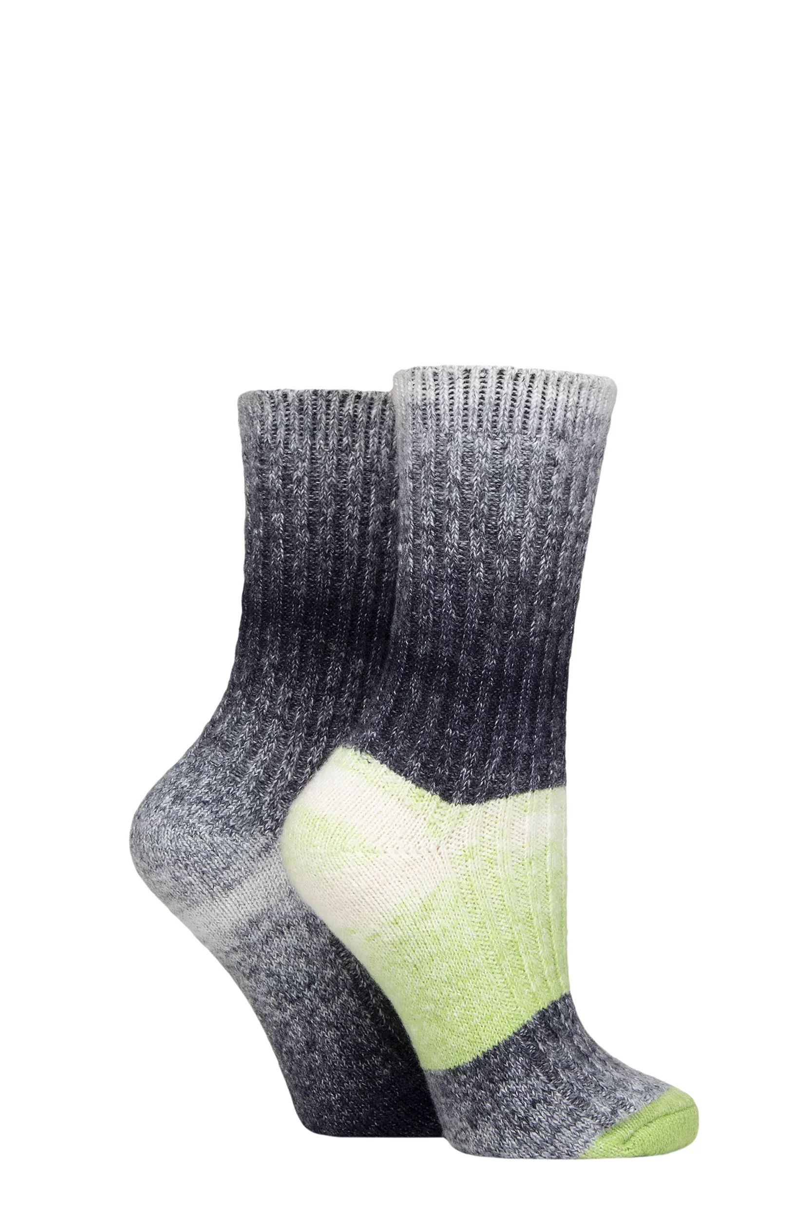 Women's 2 Pair Elle Space Dye Ribbed Boot Socks Blue Aura 4