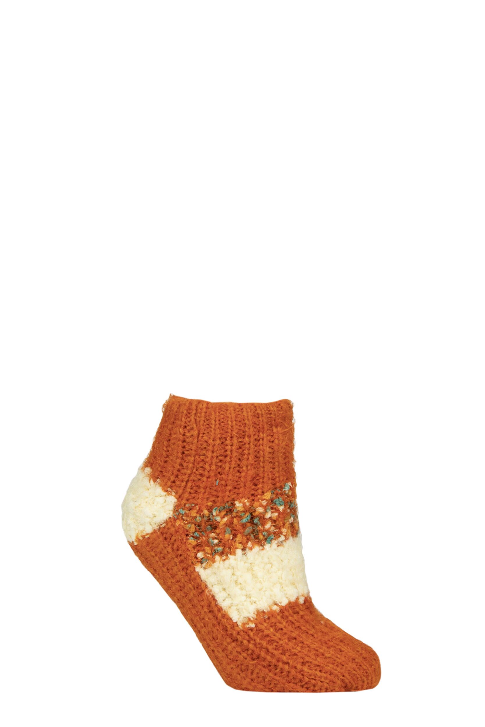 Women's 1 Pair Elle Sherpa Lined Slipper Socks Marmalade 4-8