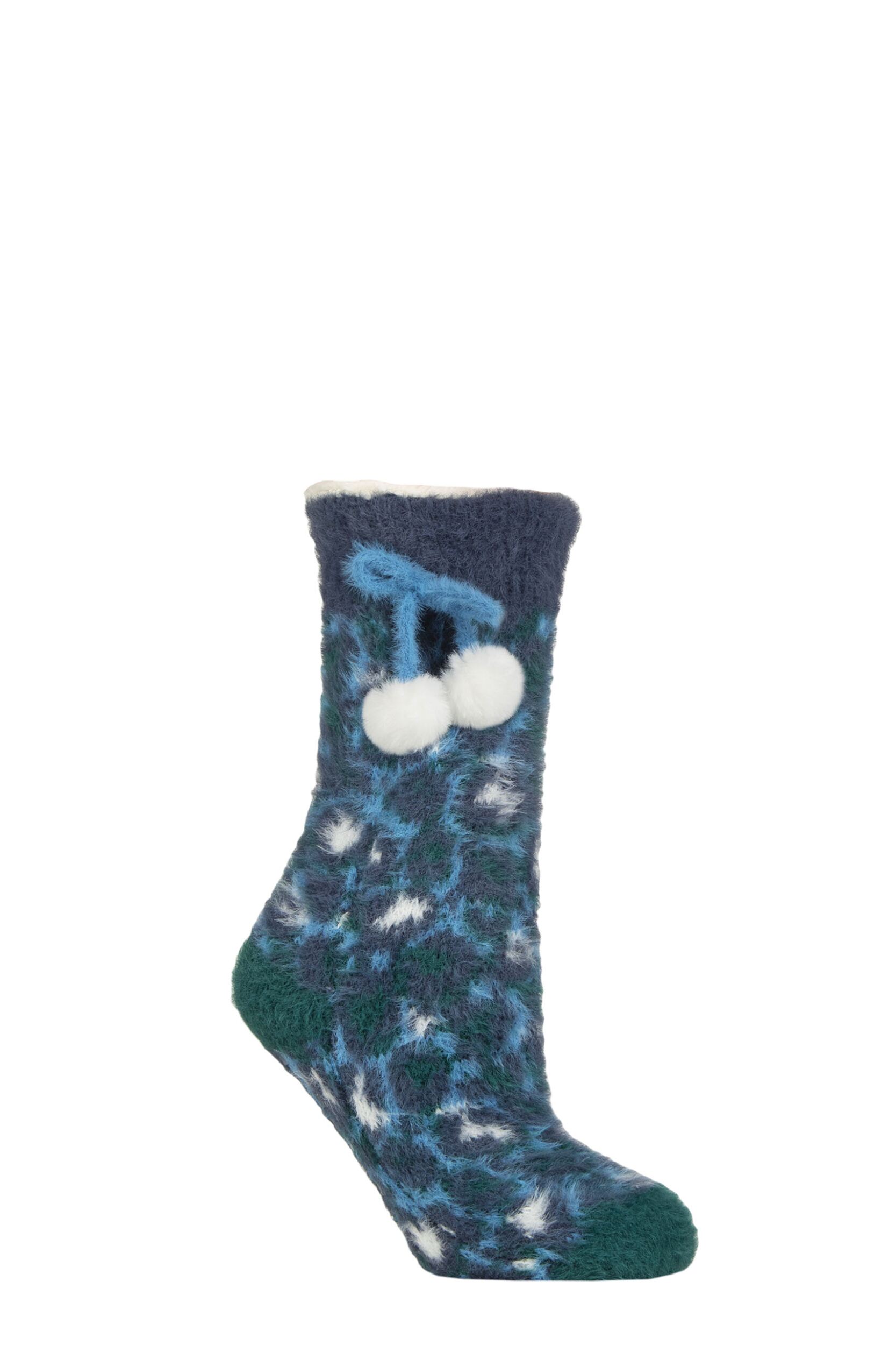 Women's 1 Pair Elle Sherpa Lined Socks with Grip Storm 4-8