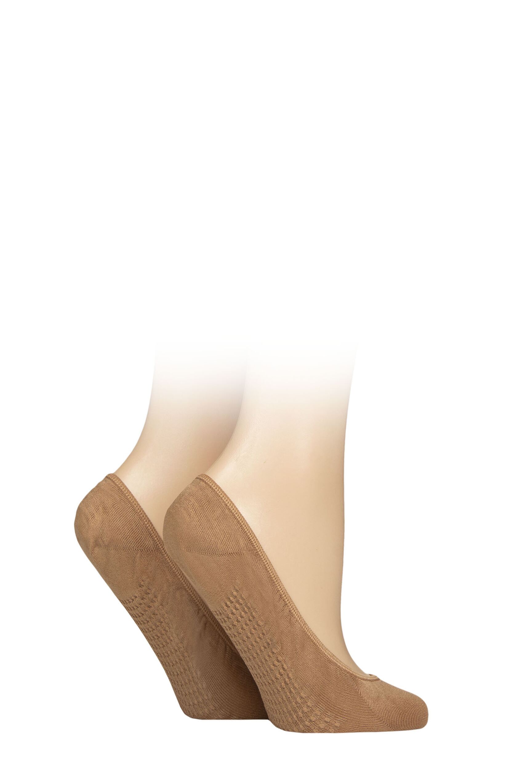 Women's 2 Pair Elle Cushioned Sole Shoe Liners Hazelnut 4-8