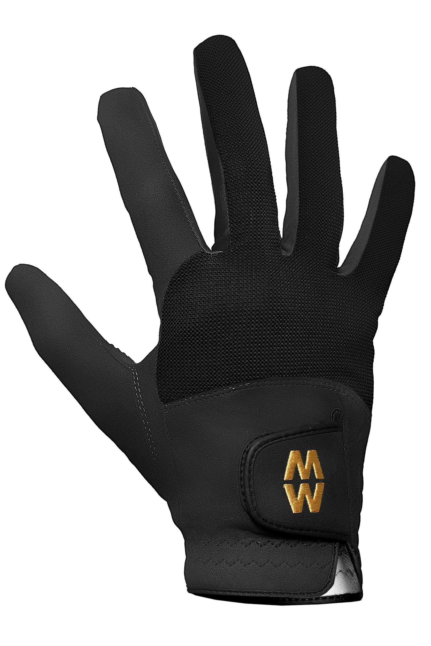 Image of 1 Pair Black MacWet Short Mesh Sports Gloves Unisex 7.5 Unisex - Macwet