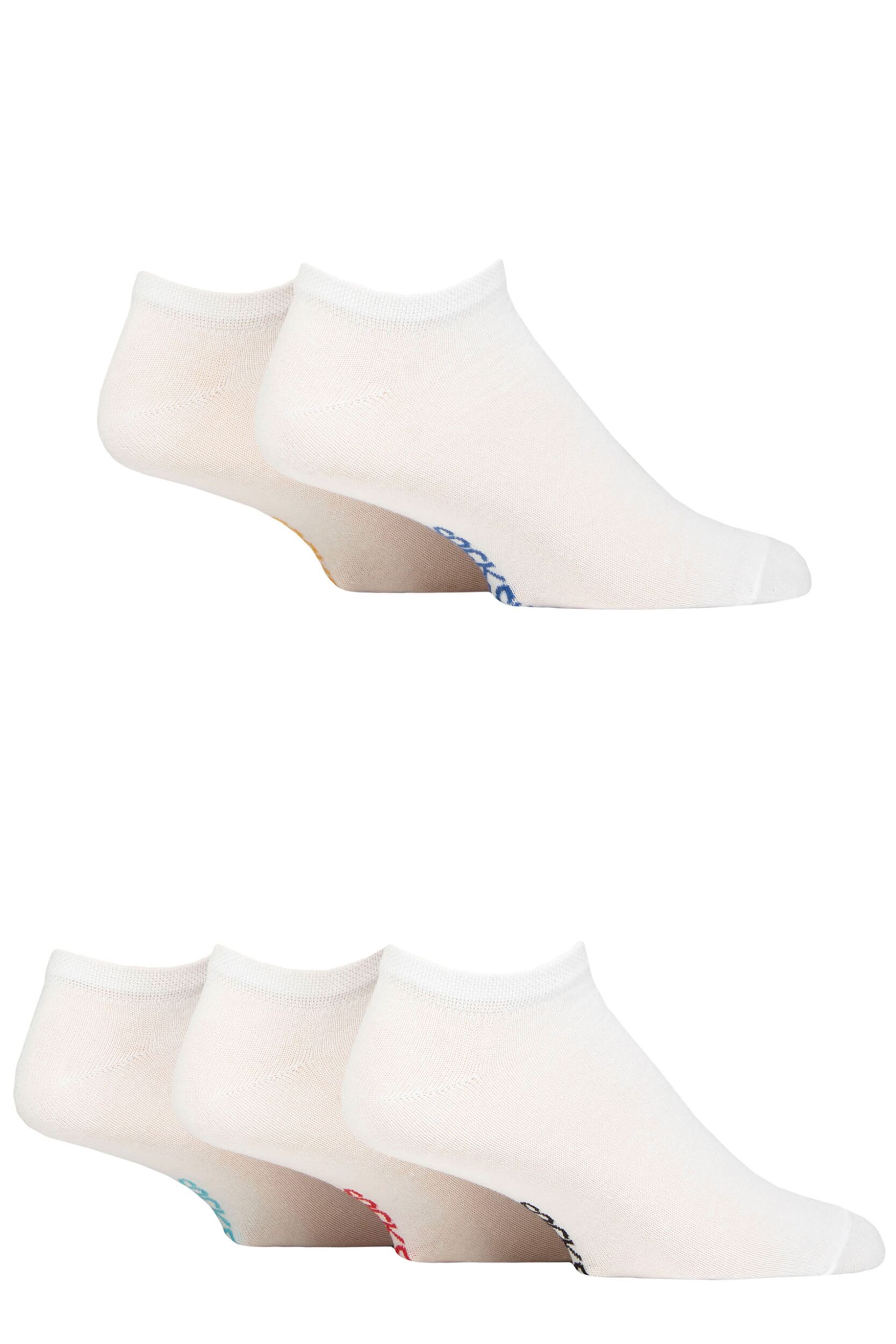 Mens 5 Pair SOCKSHOP Regenerated Eco-Cotton Plain Trainer Socks White 7-11