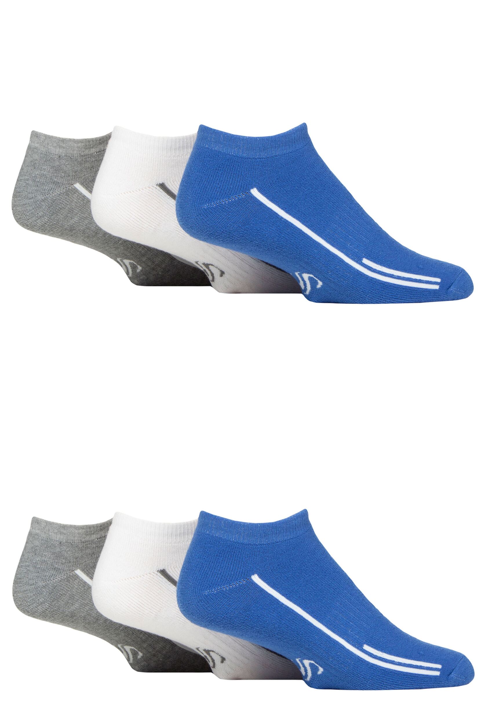 Mens 6 Pair SOCKSHOP Performance Sport Cushioned Trainer Socks Mix 7-11 Mens