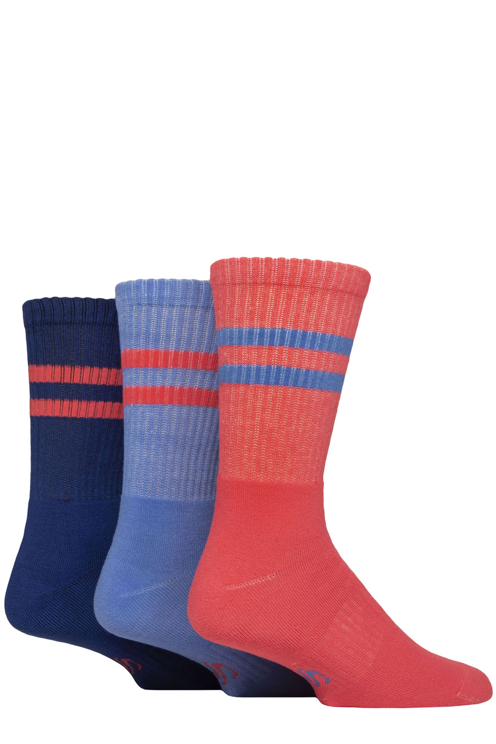 Mens 3 Pair SOCKSHOP Performance Leisure Socks Royal / Raspberry / Navy 7-11 Mens
