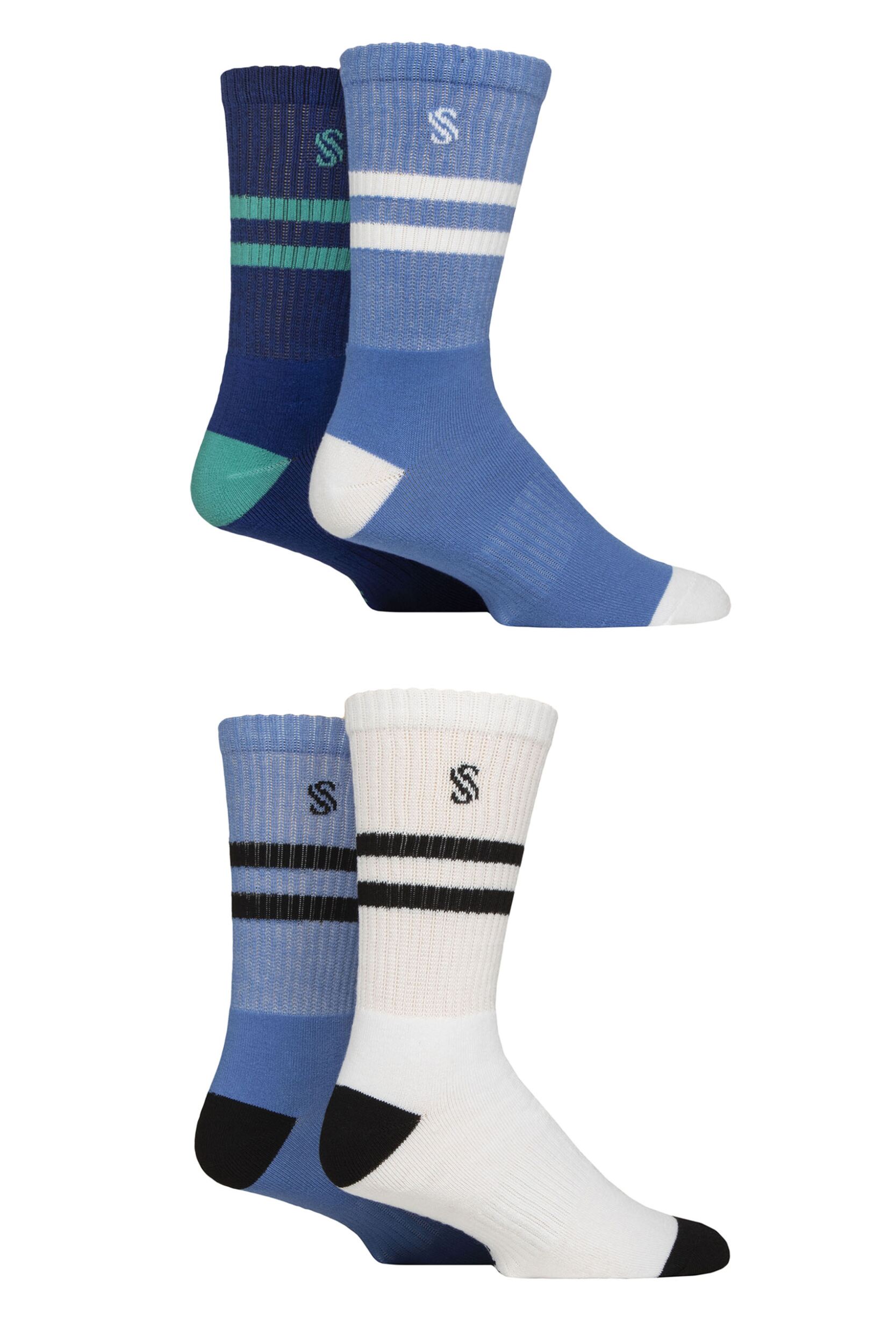 Mens 4 Pair SOCKSHOP Sport Performance Crew Socks Multi 7-11 Mens
