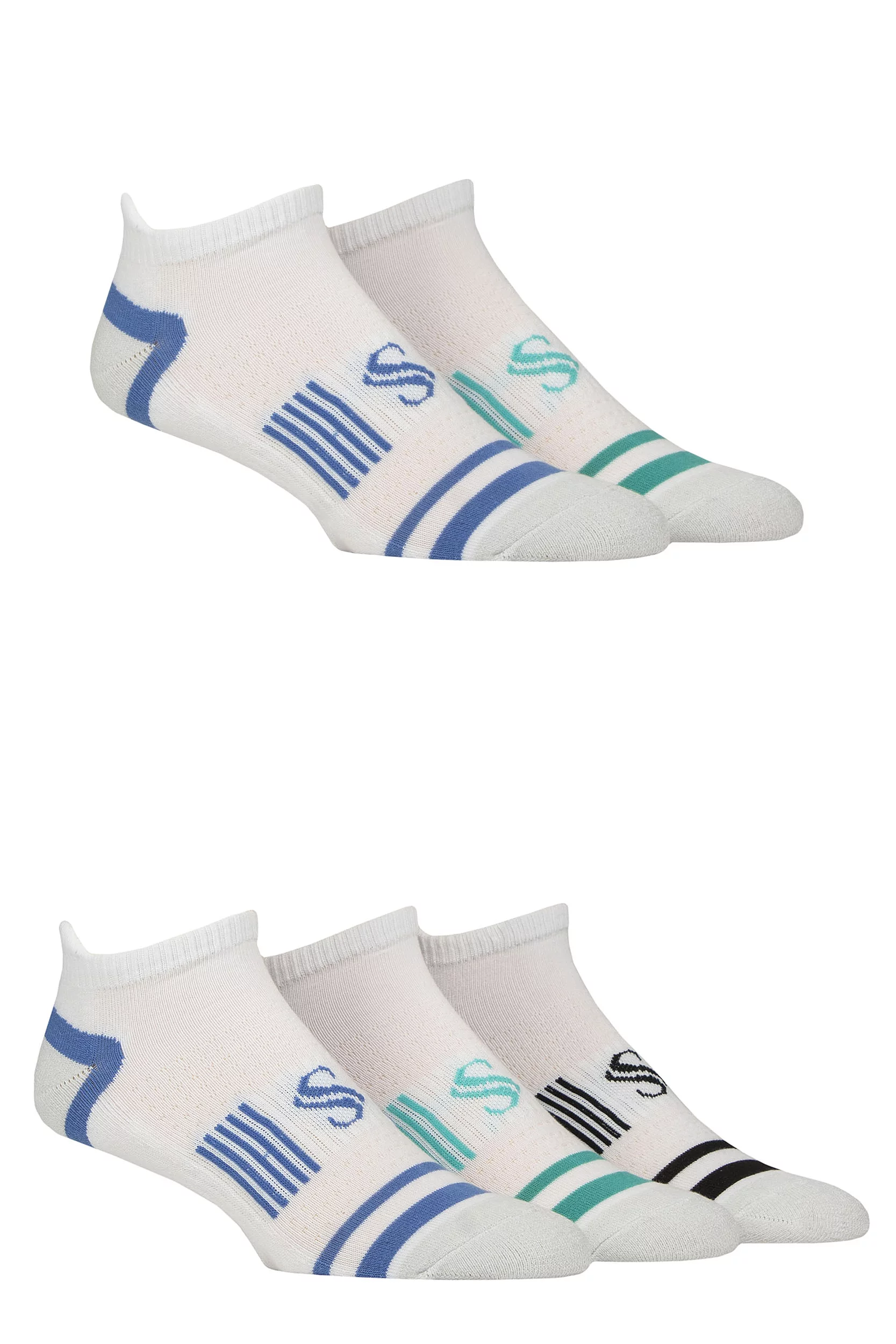 Mens 5 Pair SOCKSHOP Sport Performance Technical Socks White 7-11 Mens
