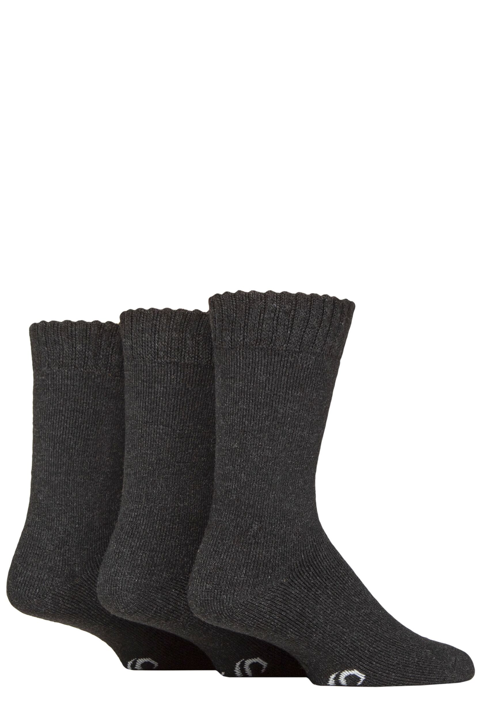 Mens 3 Pair SOCKSHOP Wool Blend Thermal Socks Black 6-11