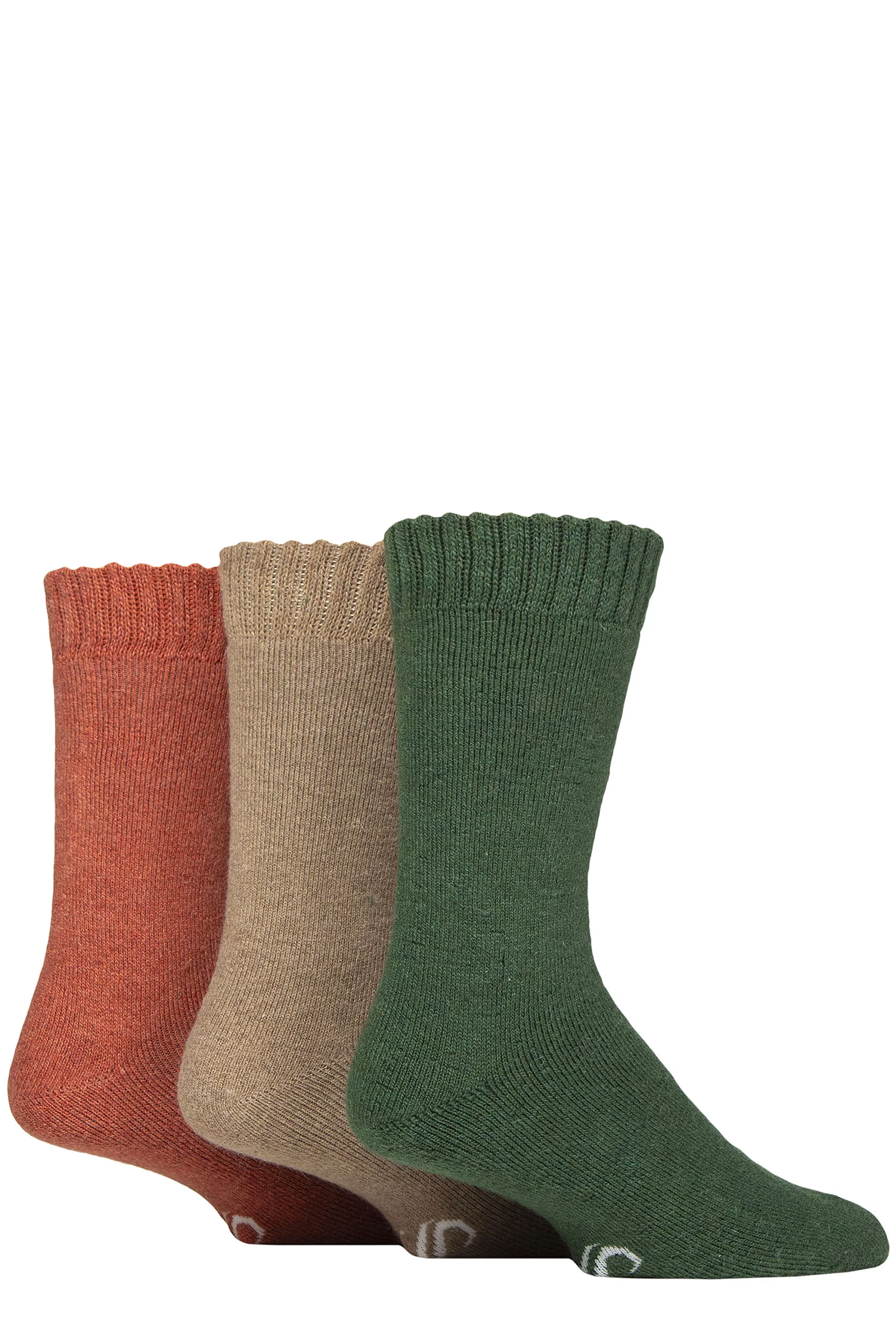 Mens 3 Pair SOCKSHOP Wool Blend Thermal Socks Forest / Sand / Ochre 6