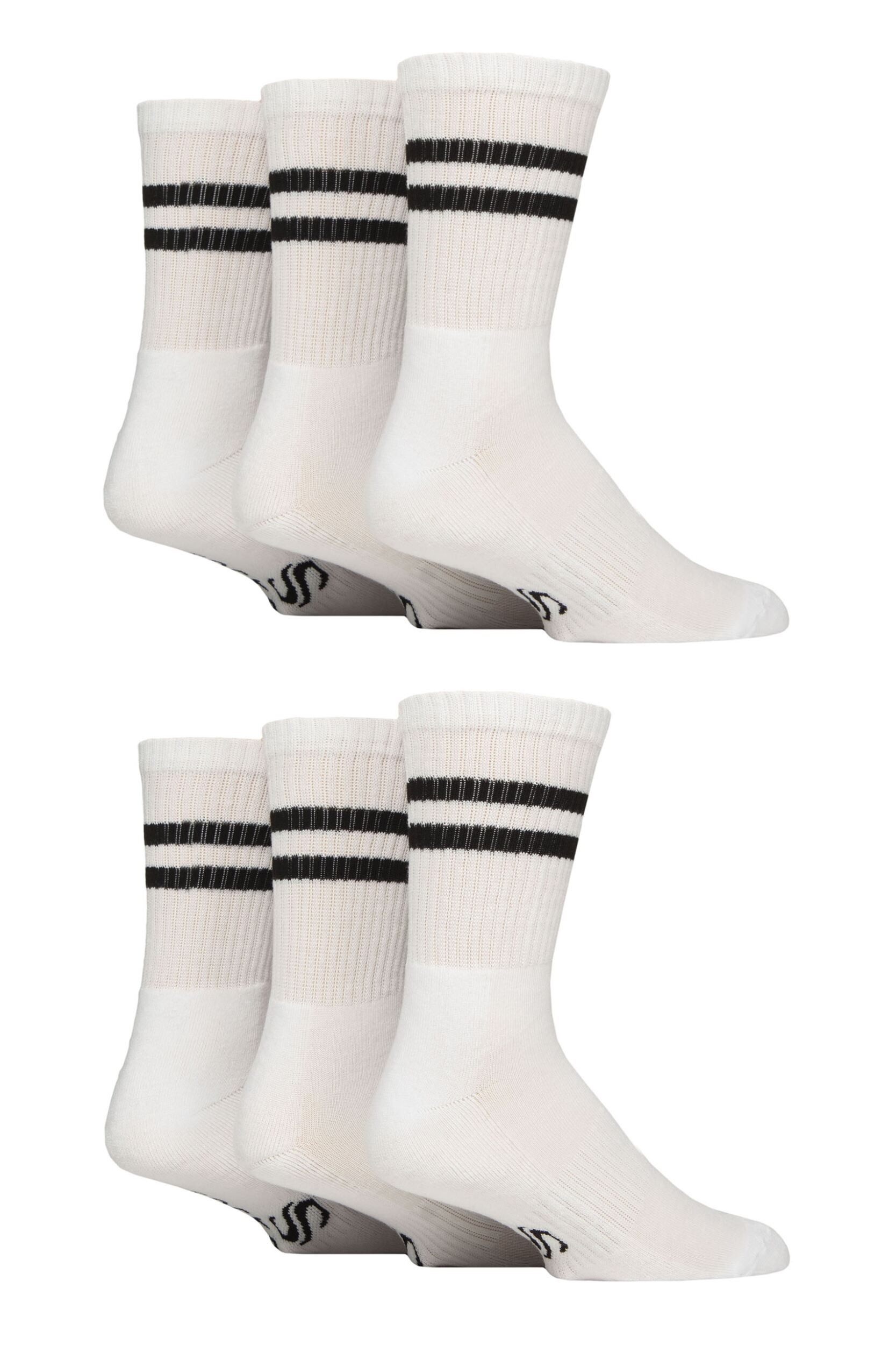 Mens 6 Pair SOCKSHOP Sport and Leisure Crew Socks White 7-11 Mens