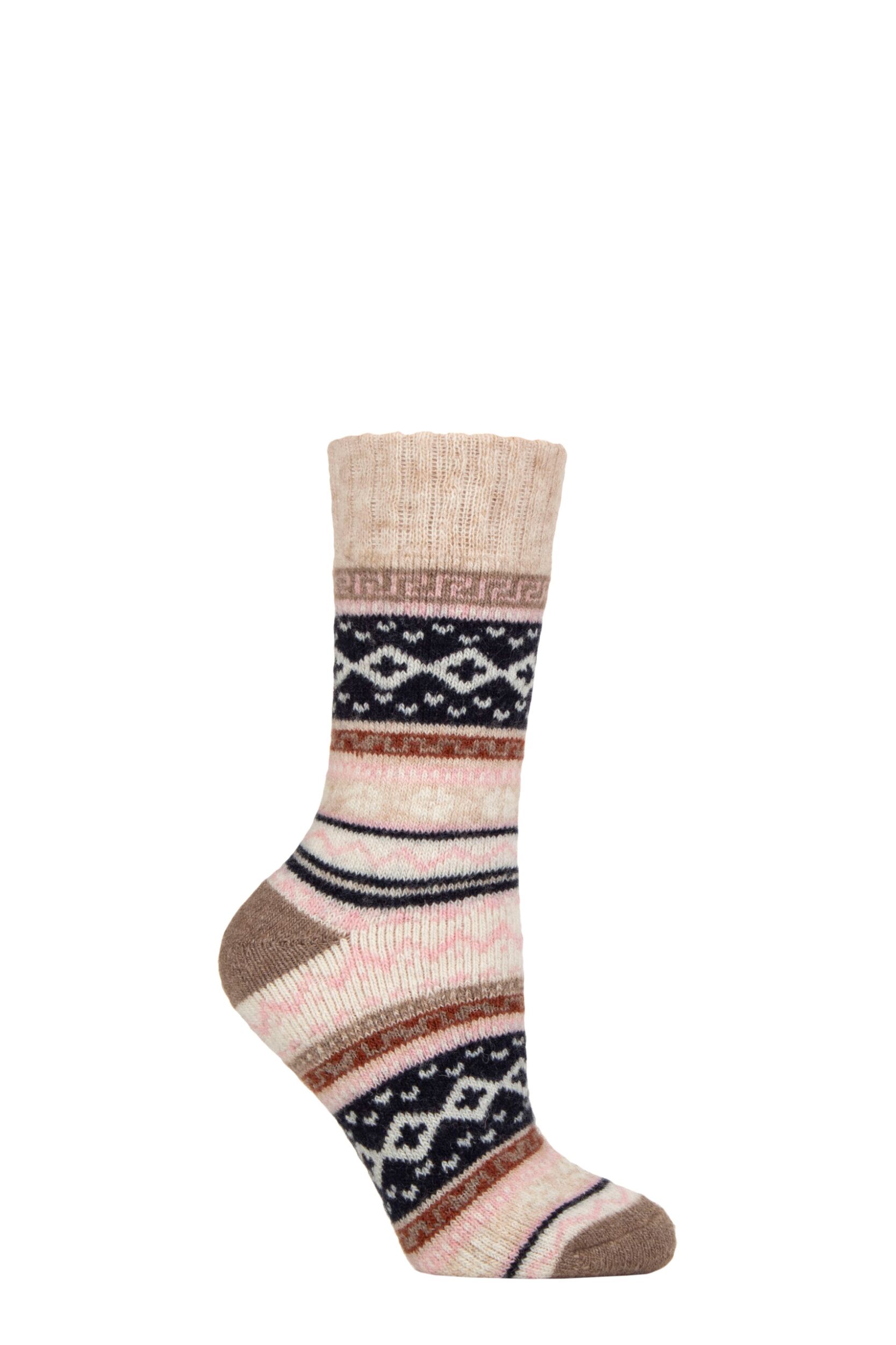 Image of Women's 1 Pair Country Pursuit Hebrides Hiker Wool Boot Socks Oat 4-8