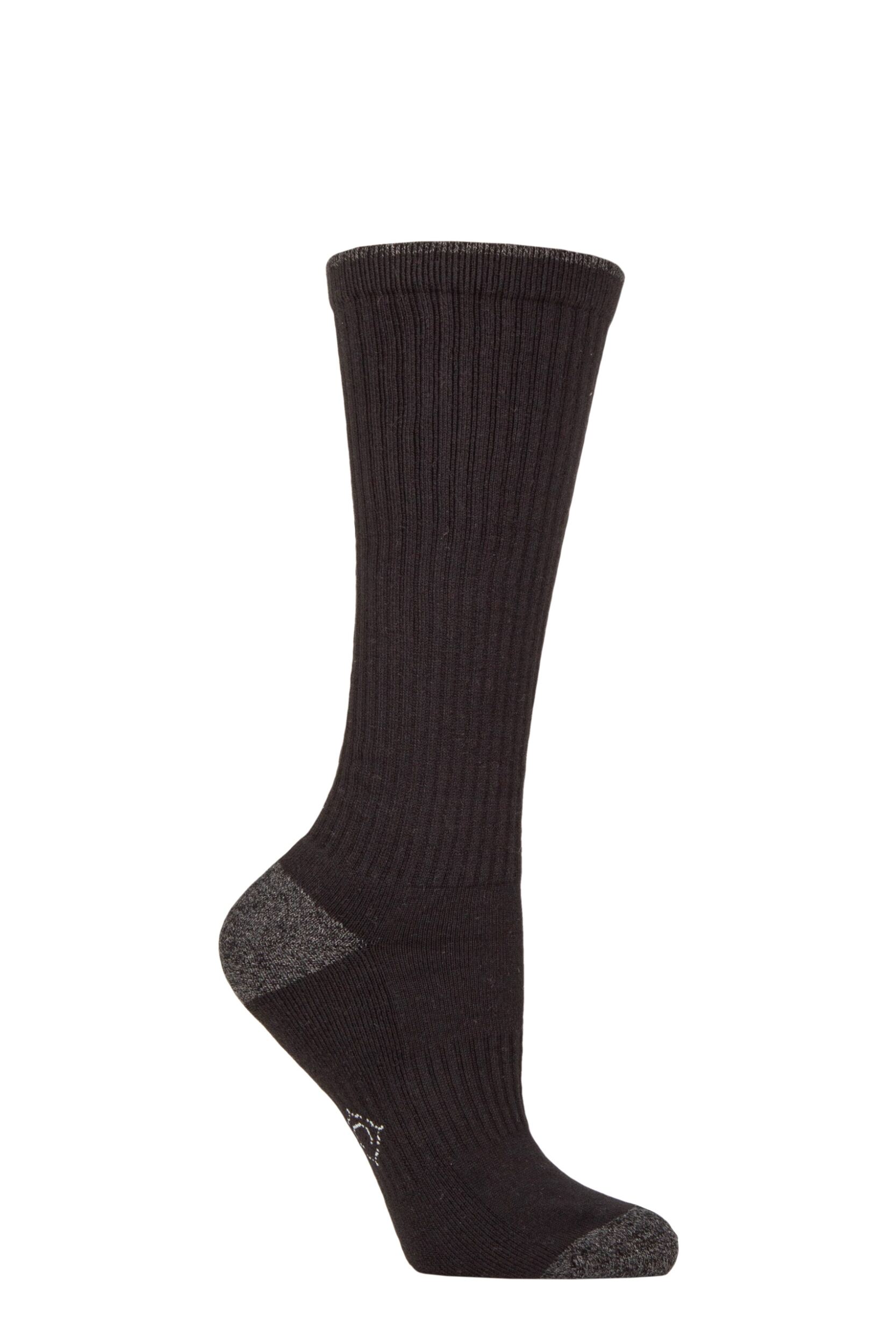 Women's 1 Pair Country Pursuit Water Repellent Cotton Long Boot Socks Black / Cream 4-8