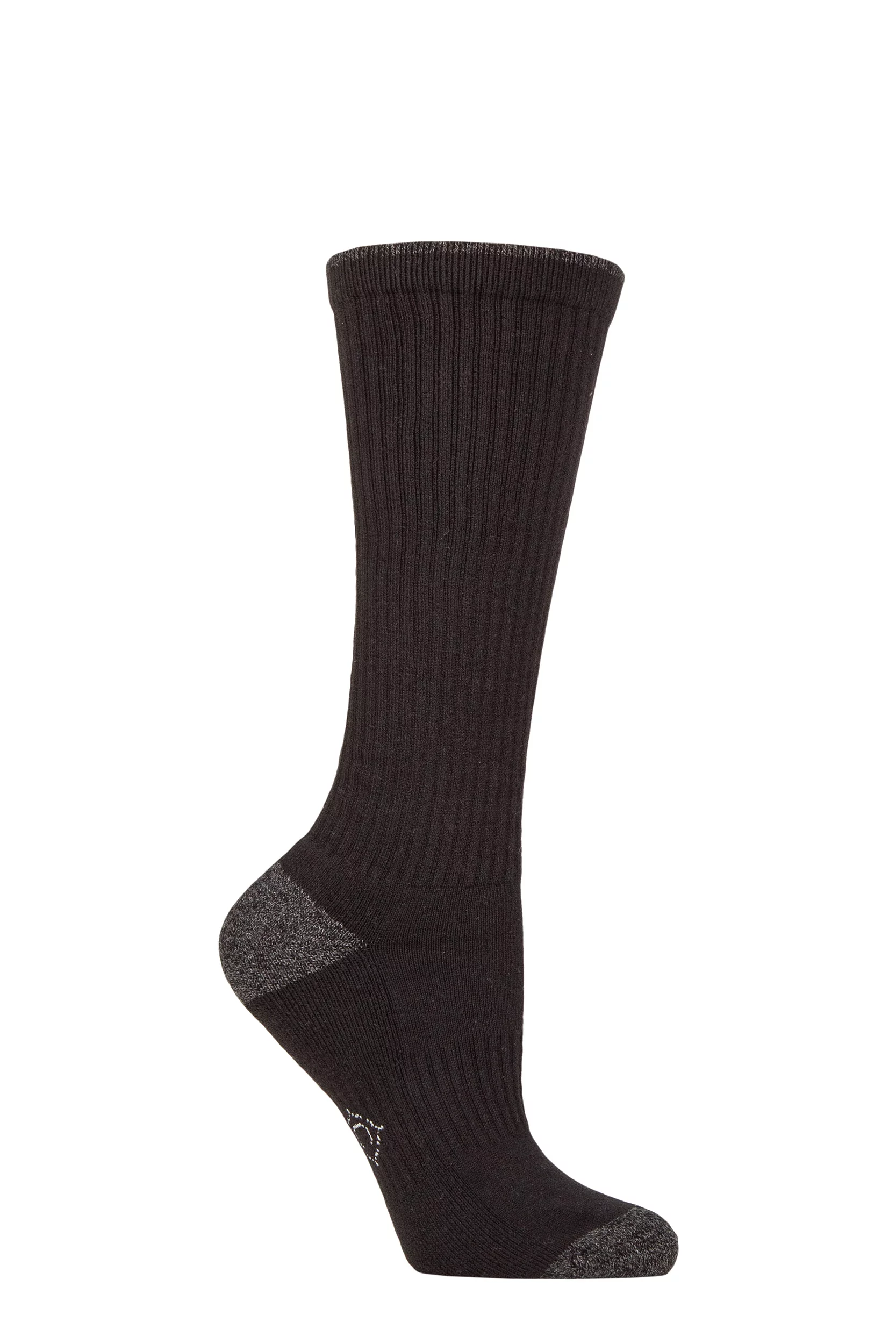 Women's 1 Pair Country Pursuit Water Repellent Cotton Long Boot Socks Black / Cream 4
