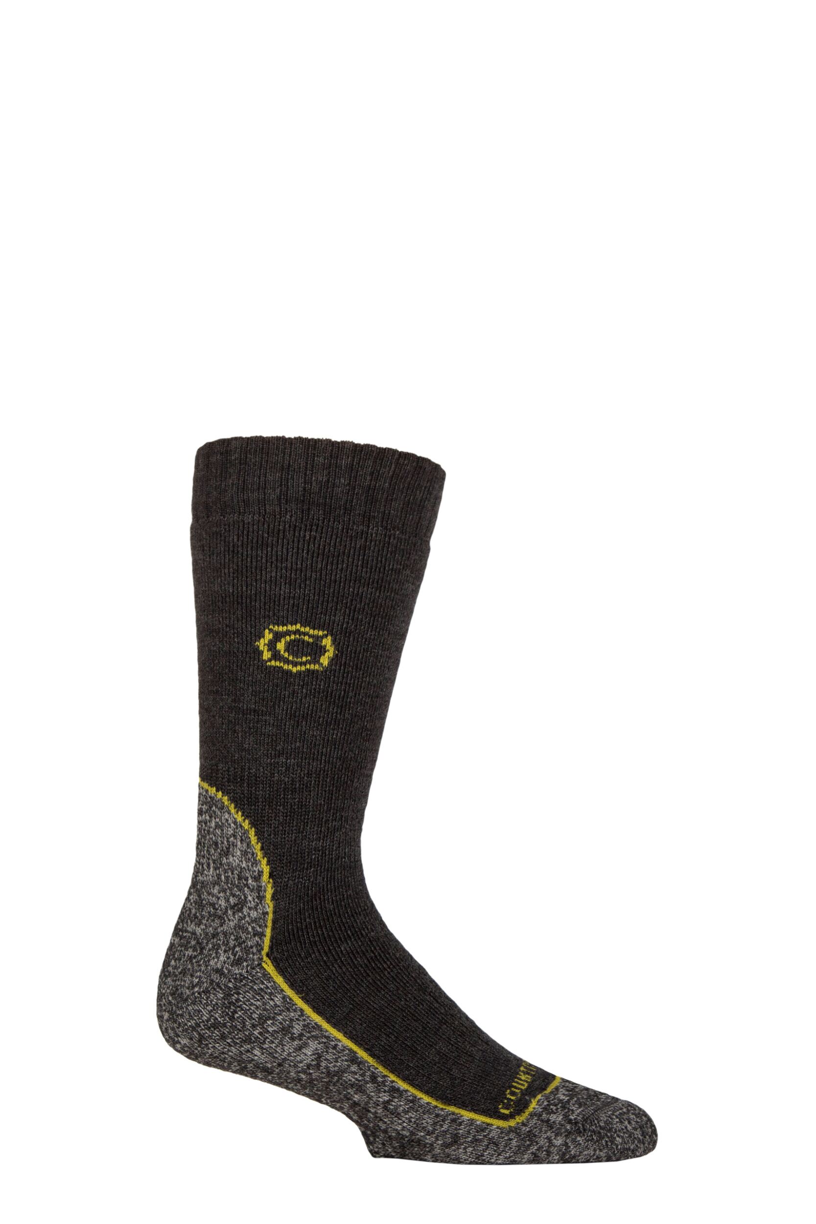 Image of Mens 1 Pair Country Pursuit Ridgeway Walker Wool Boot Socks Charcoal 6-11