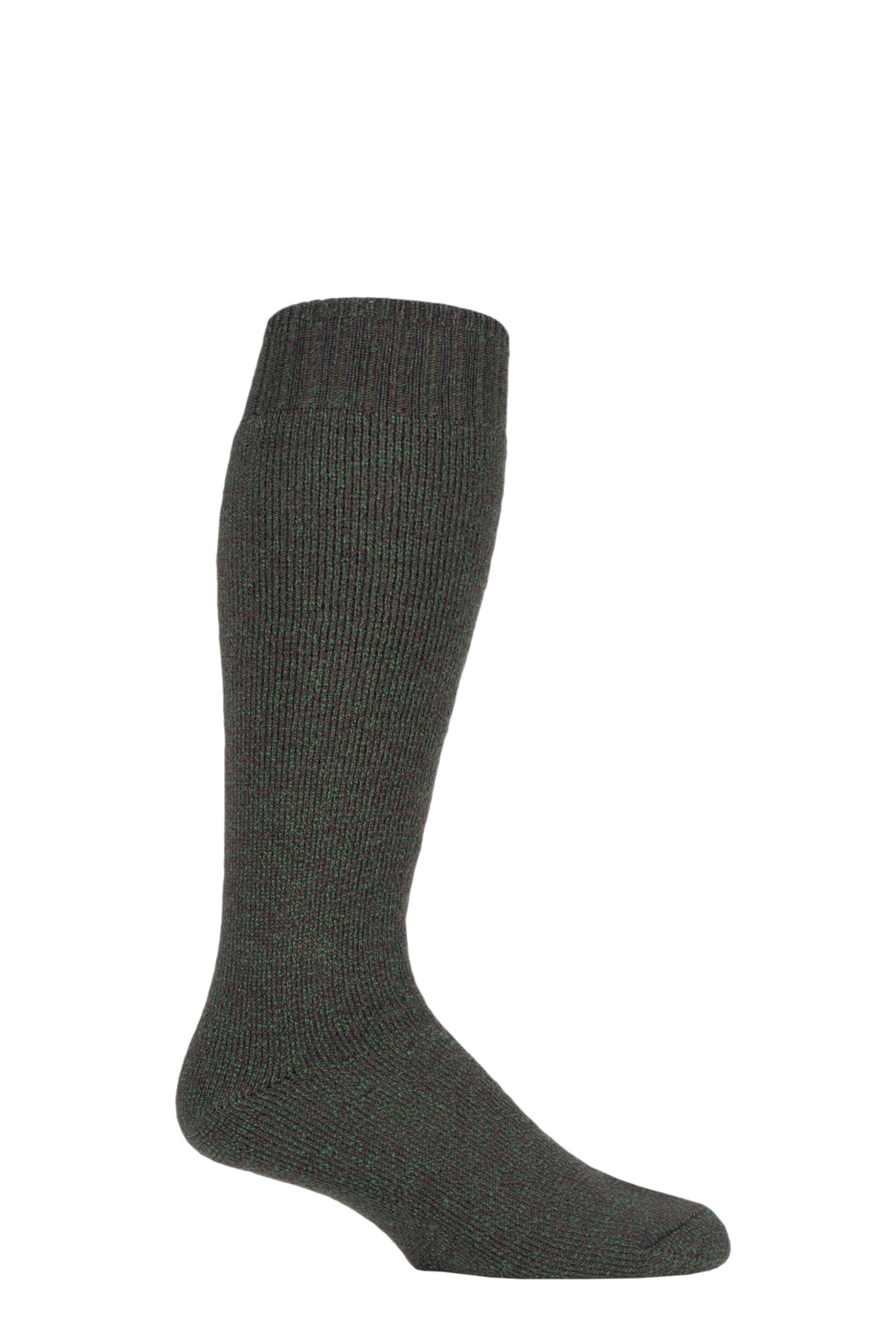 Mens 1 Pair Country Pursuit Wool Wellington Boot Socks Green 6-11