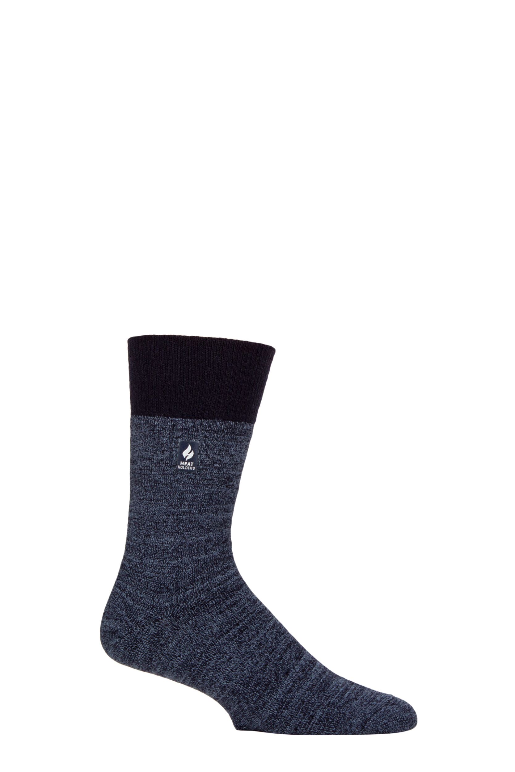 Mens 1 Pair SOCKSHOP Gentle Grip Heat Holders Thermal Socks Denim 12-14