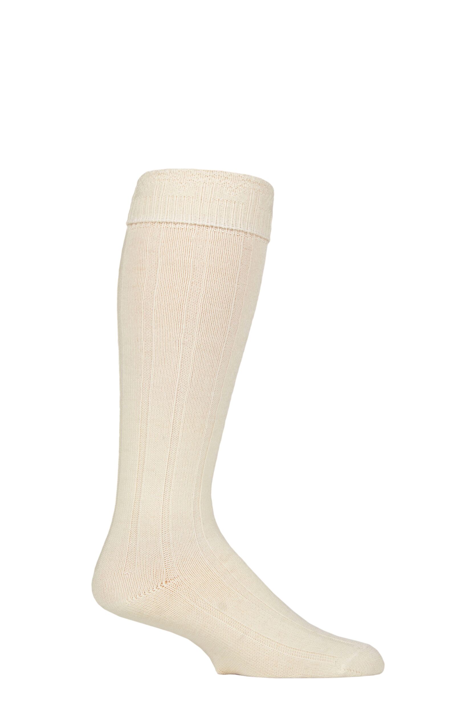 Mens 1 Pair Country Pursuit Wool Blend Kilt Socks Cream 6-11
