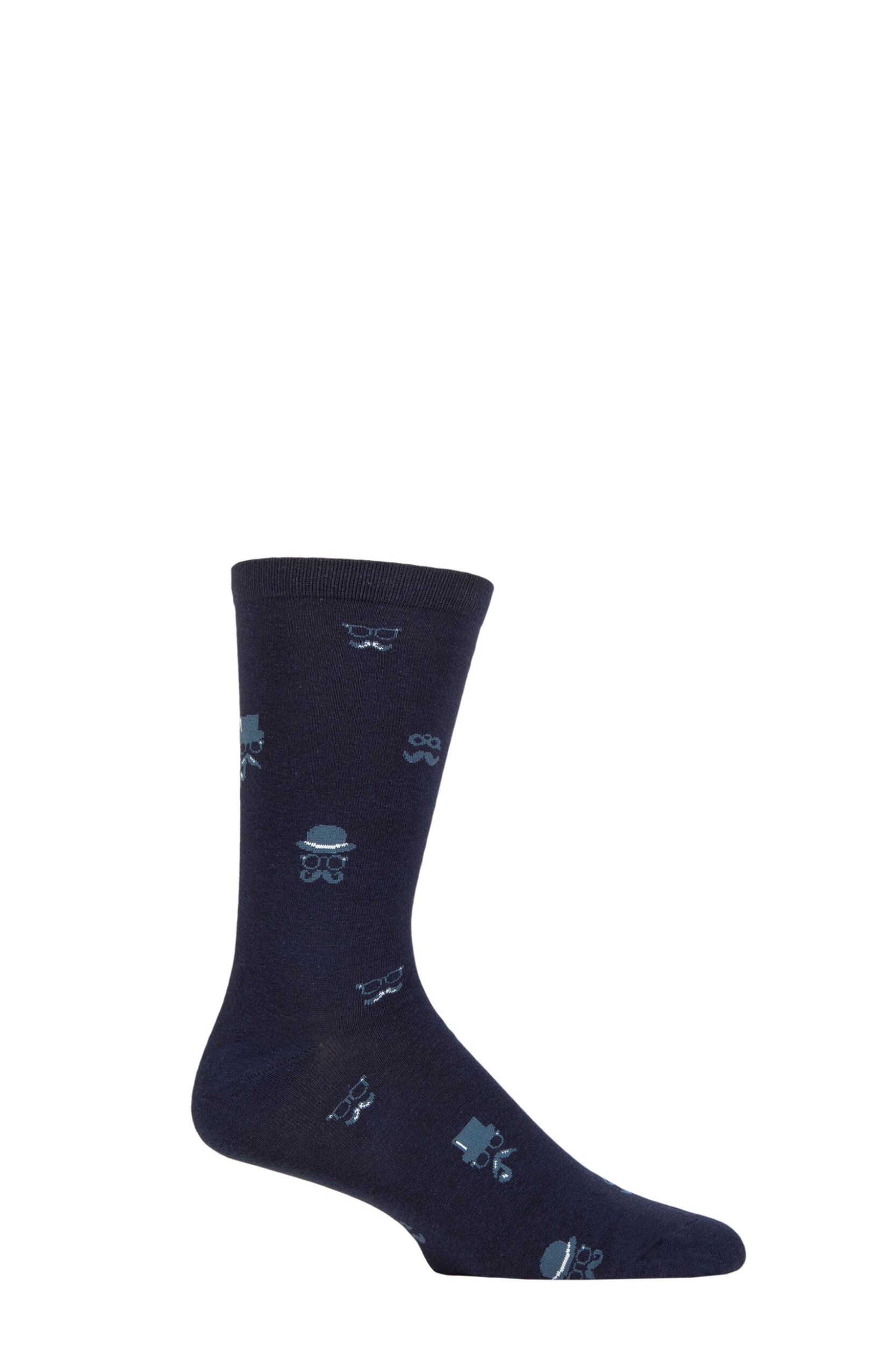 Mens 1 Pair Thought Jett Organic Cotton Smart Socks Navy 7-11