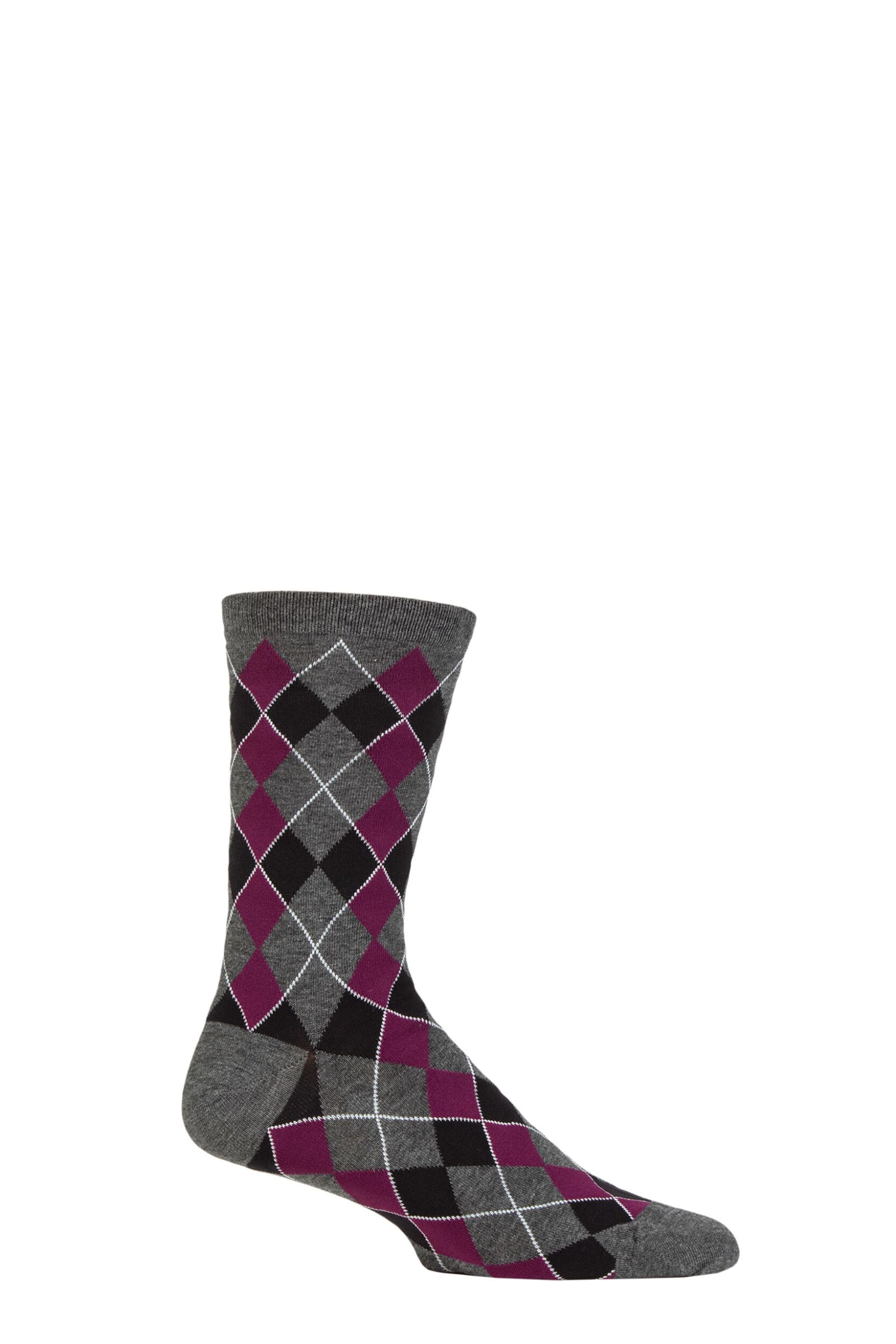 Mens 1 Pair Thought Ivan Check Organic Cotton Socks Dark Grey Marle 7-11