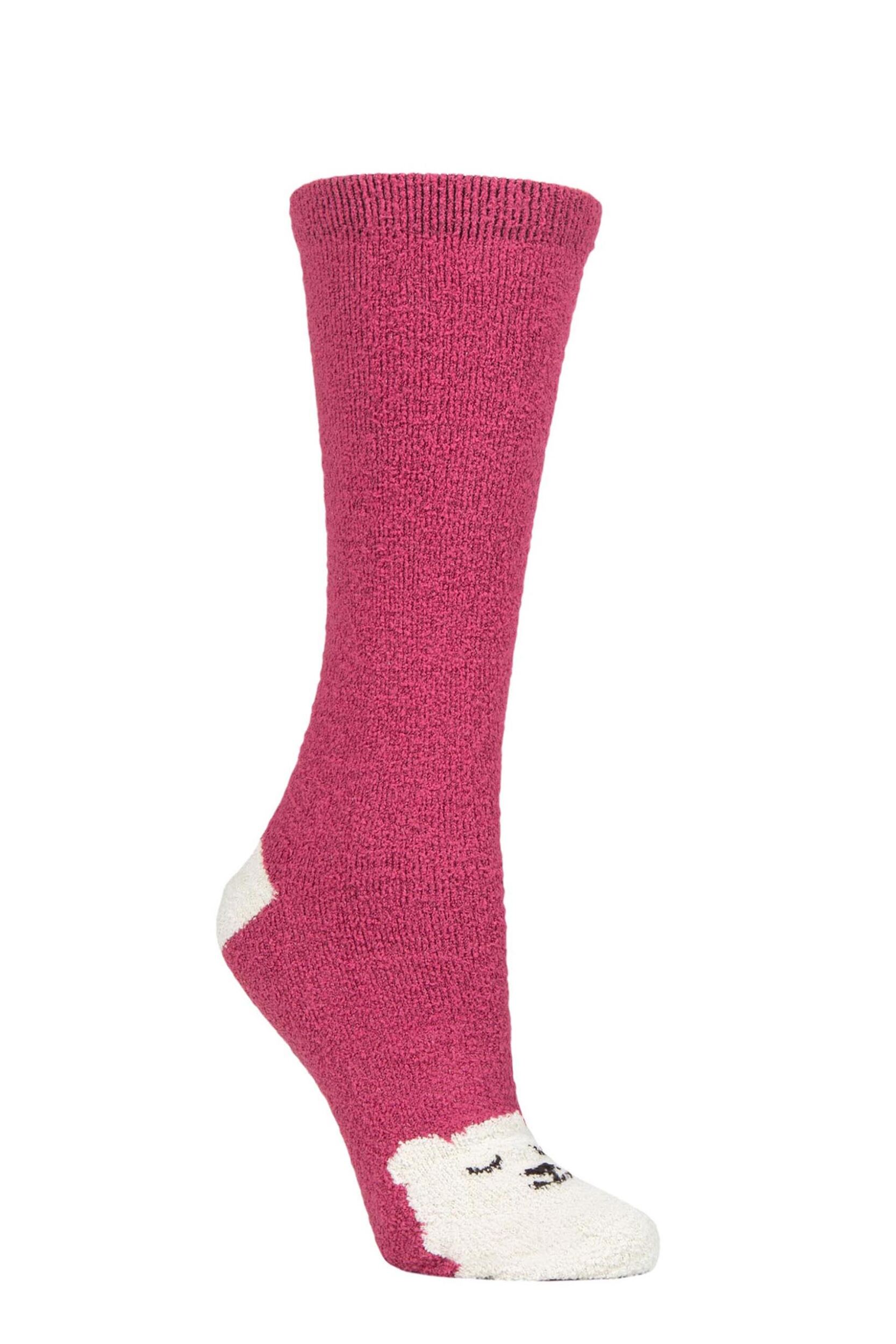 Women's 1 Pair Thought Ella Christmas Recycled Polyester Socks Claret Red 4-7 Ladies