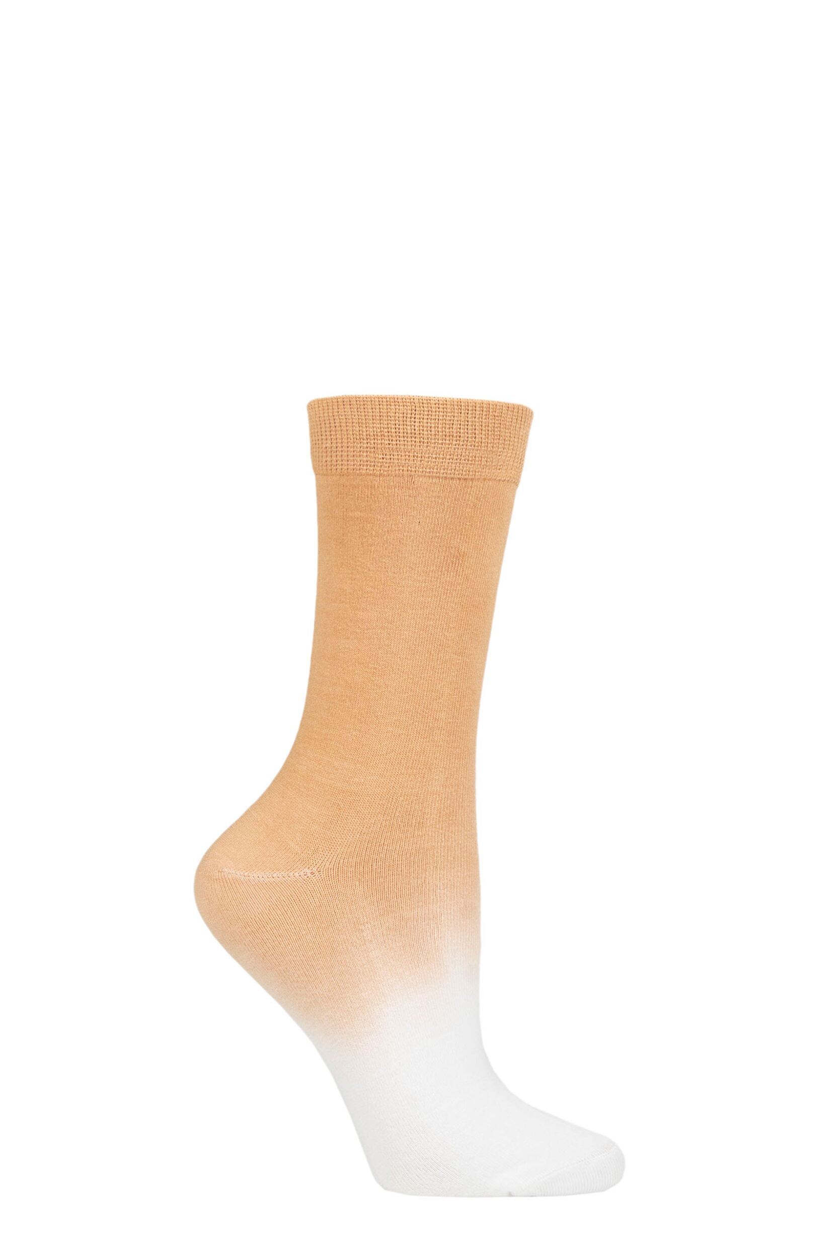 Women's 1 Pair Thought Dip Dye Bamboo and Organic Cotton Socks Mango Yellow 4-7 Ladies