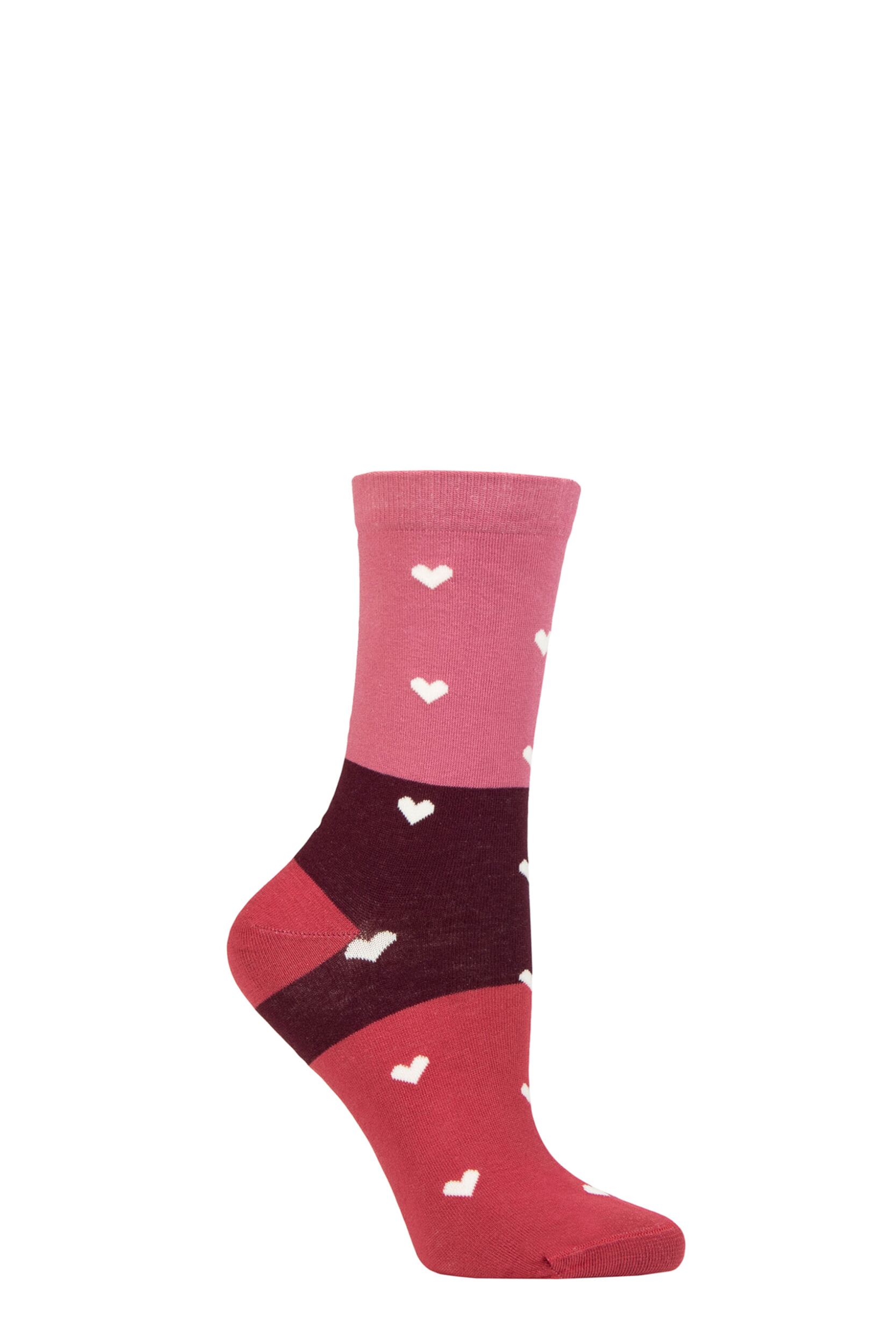 Women's 1 Pair Thought Nova Organic Cotton Heart Socks Dusty Rose Pink  4-7
