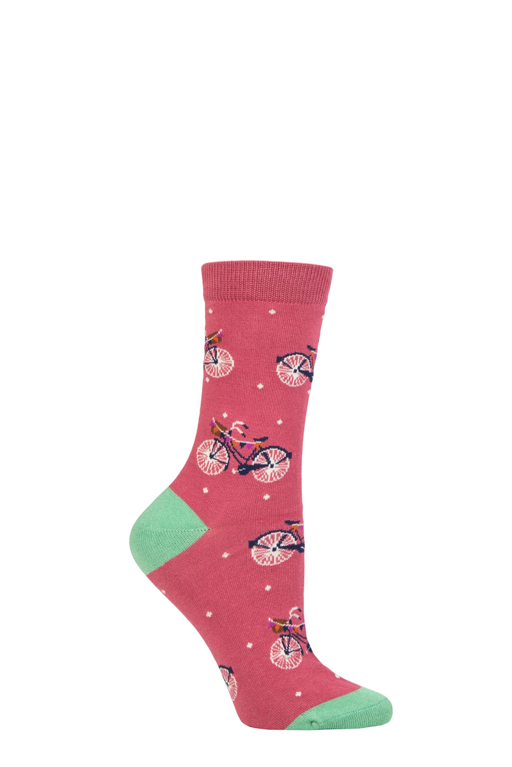 Women's 1 Pair Thought Josie Bamboo Bike Socks Dusty Rose Pink  4-7