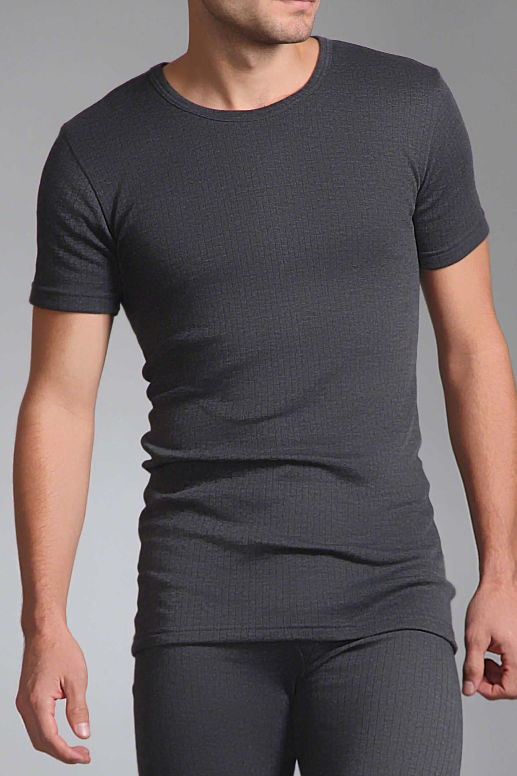1 Pack Charcoal Short Sleeved Thermal Vest Men's Extra Large - Heat Holders