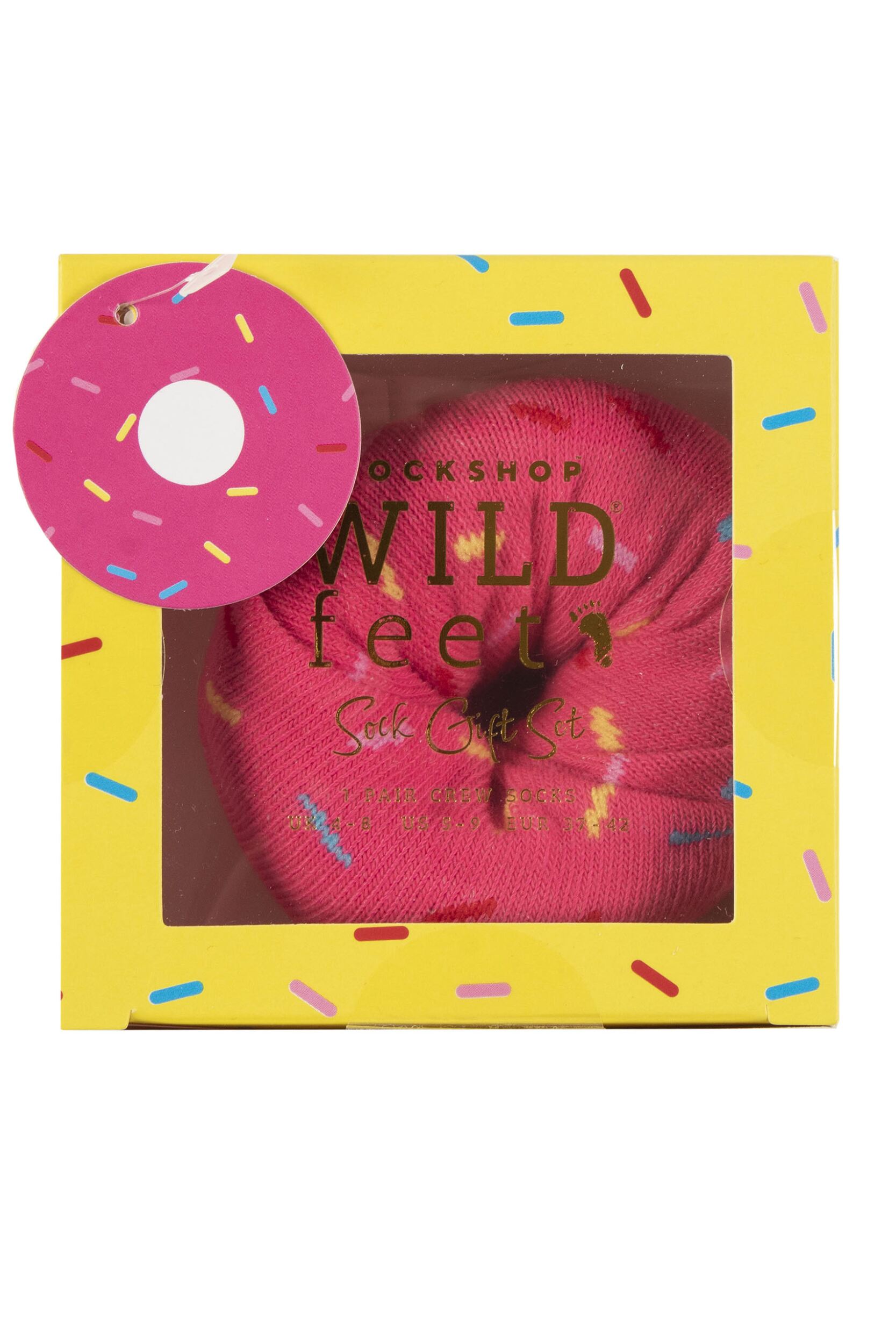Women's 1 Pair SOCKSHOP Wildfeet 'Me Time' Gift Boxed Socks Doughnut 4-8