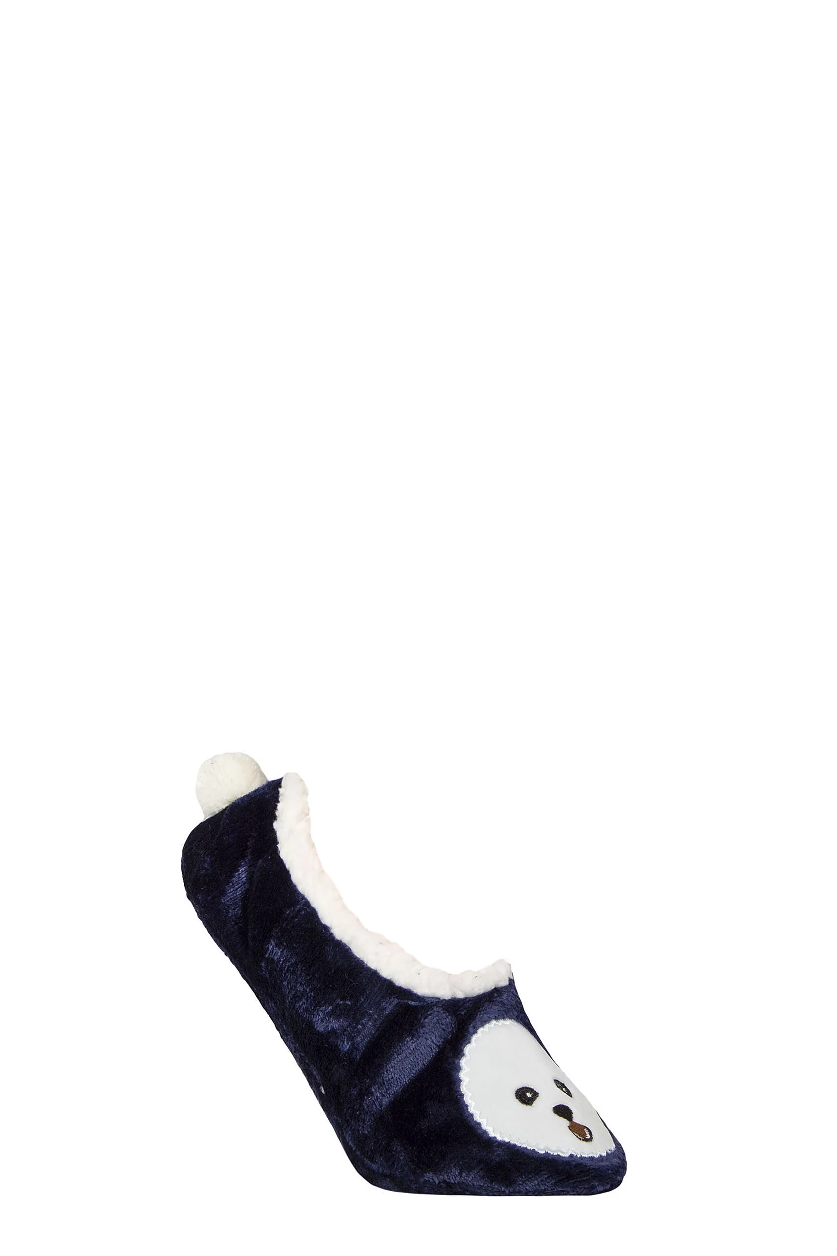 Women's 1 Pair SOCKSHOP Wildfeet Fleece Lined Fluffy 3D Slippers Dog 4