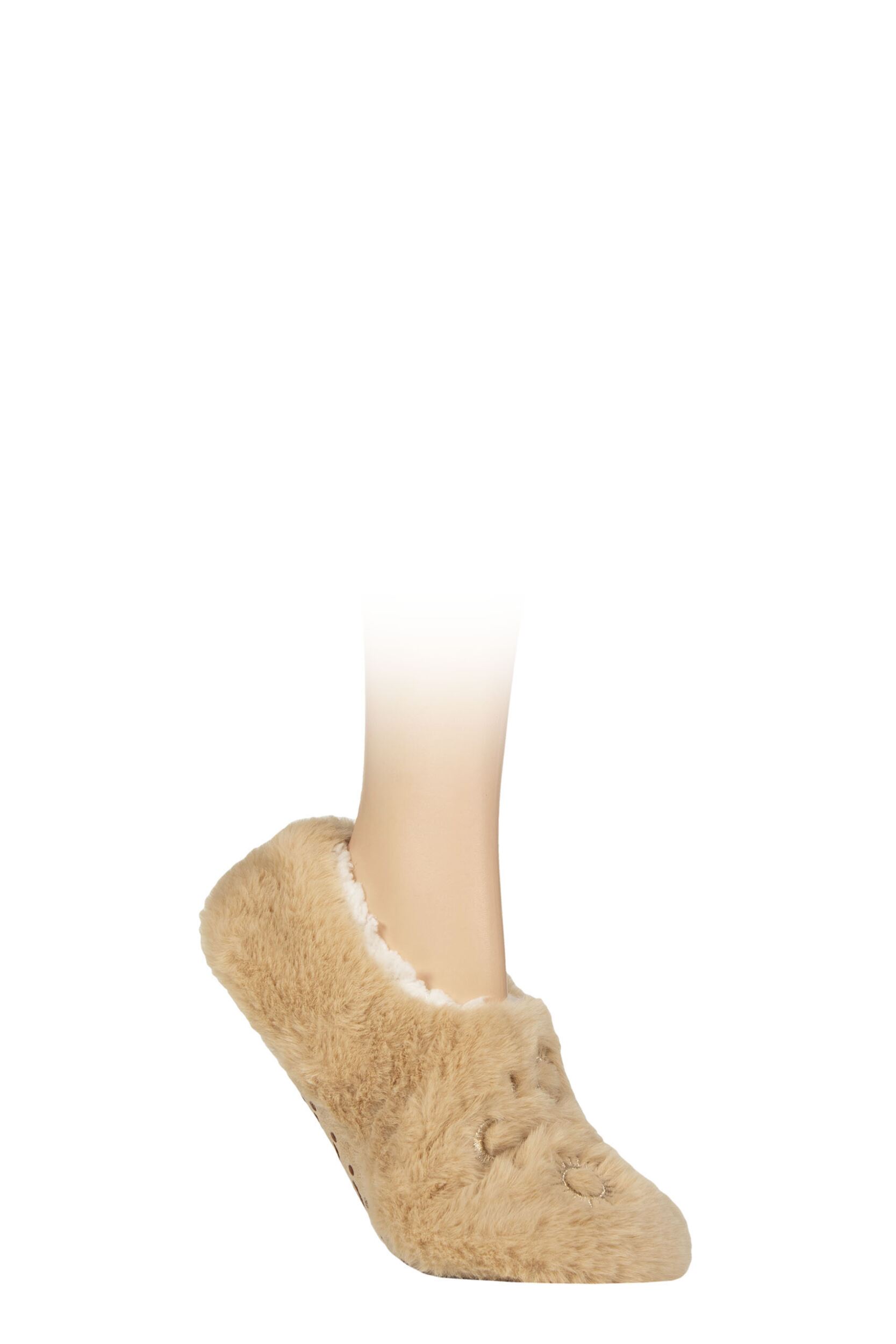 Women's 1 Pair SOCKSHOP Wildfeet Fluffy Fleece Lined Footsie Slipper Socks Celestial 4-8